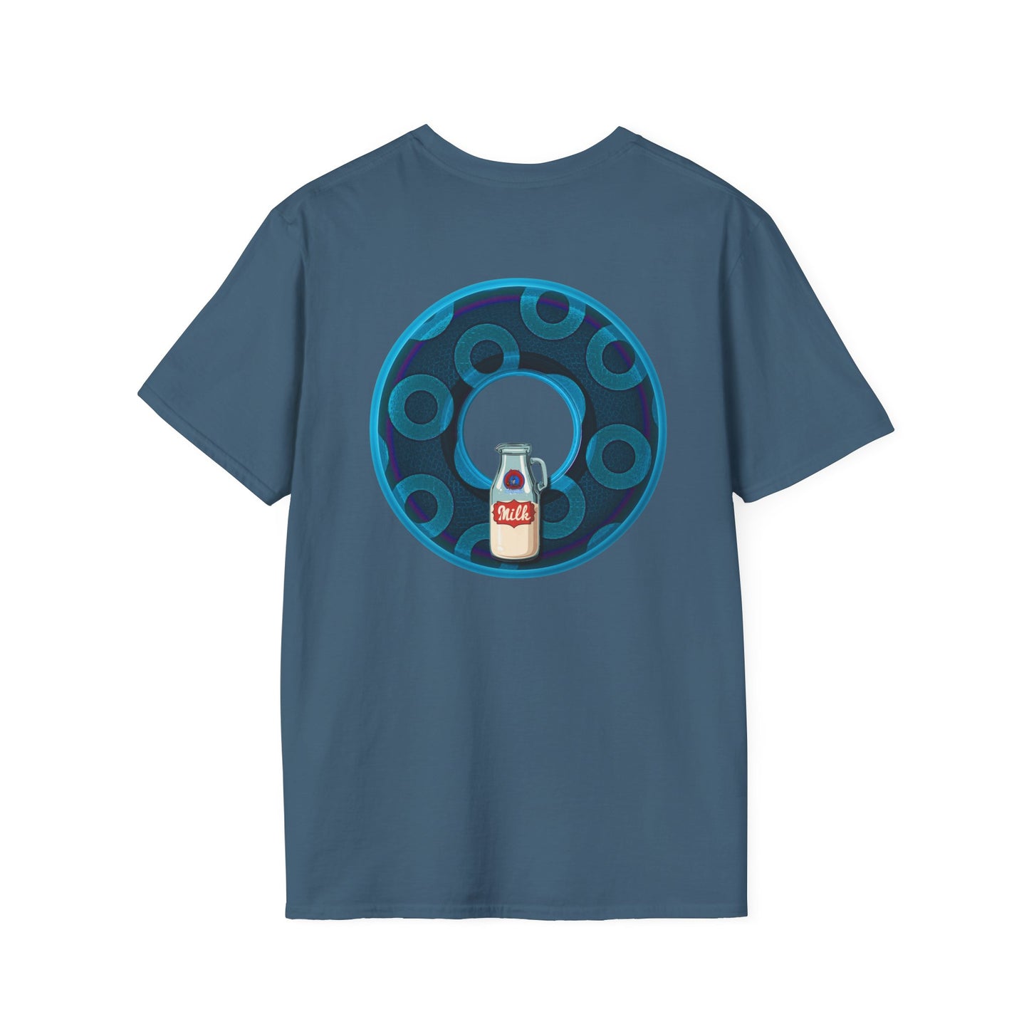 Classic Donut Tee - Unisex Soft-Style - "Wooked Cream - YEMSG Donut " - blue/teal rustic paradox donut - variant 7