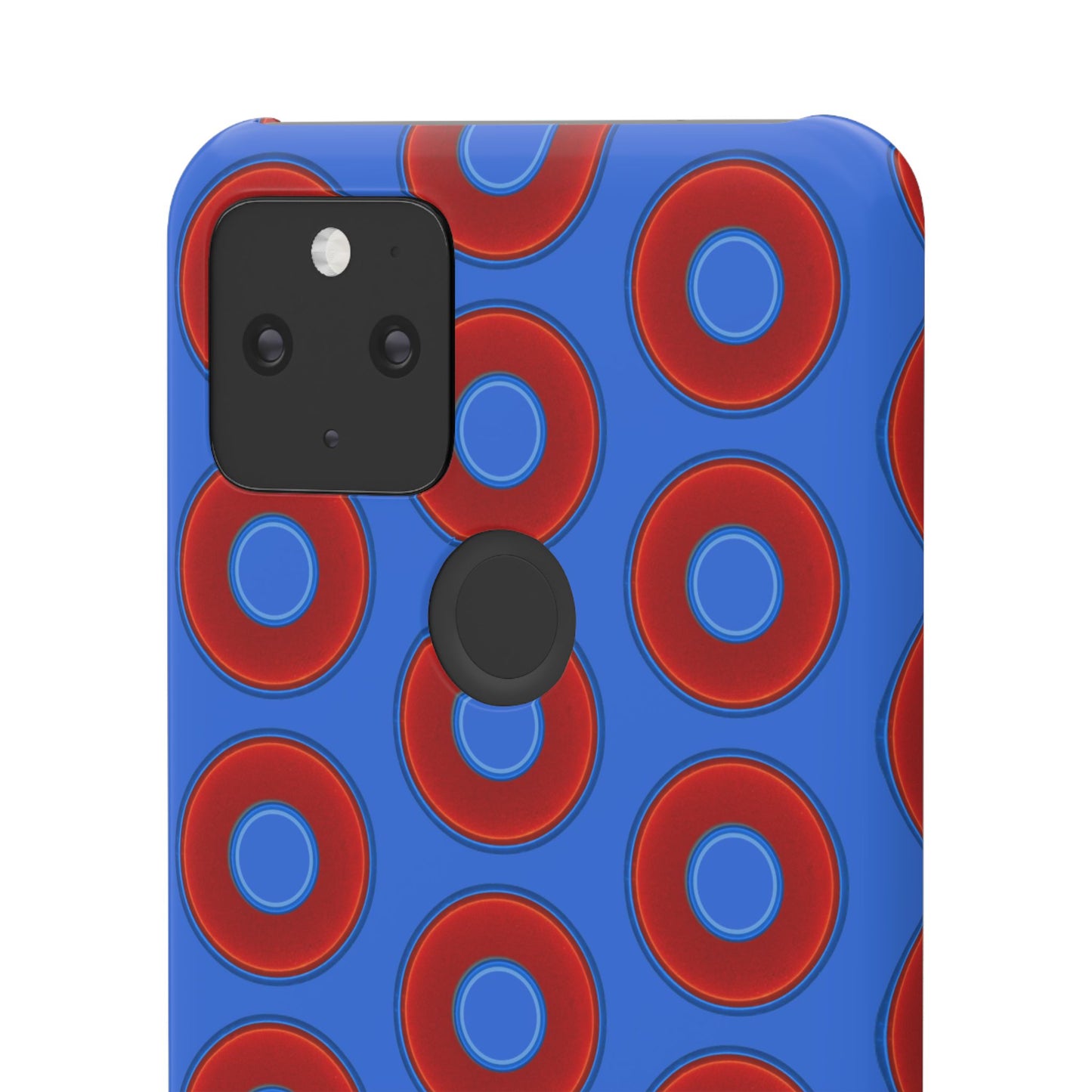 Lumpy Donut Snap Case - red vivid donut print w/medium royal blue background