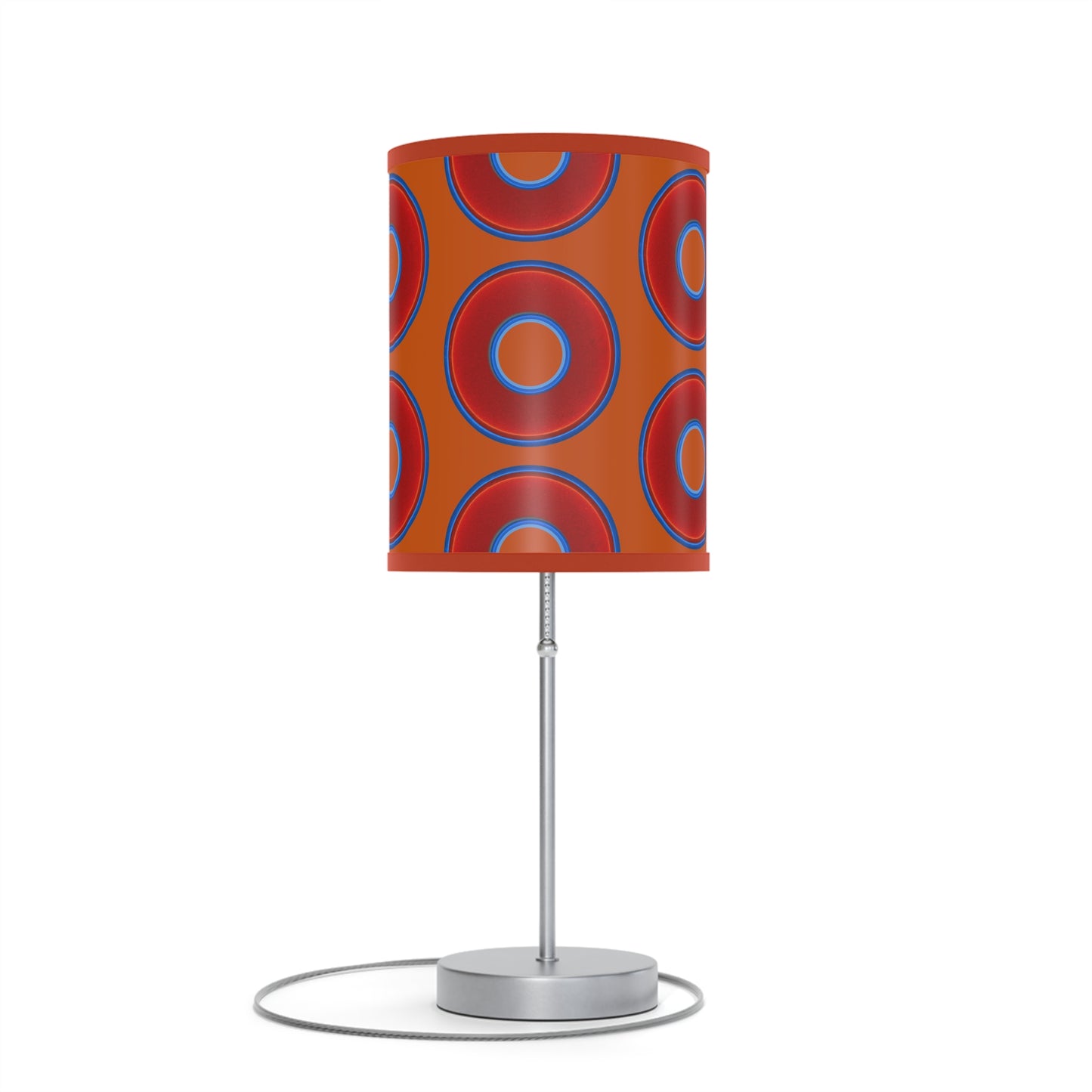 Lumpy Accent Lamps - red vivid donuts w/dark orange background