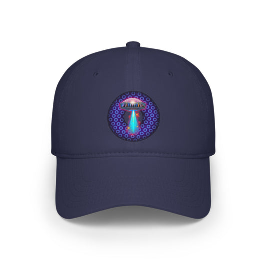 Lumpy Donut Baseball Cap - "They Serve Donuts on the Mothership Now" - variant 4 - purple/blue paradoxical donut w/