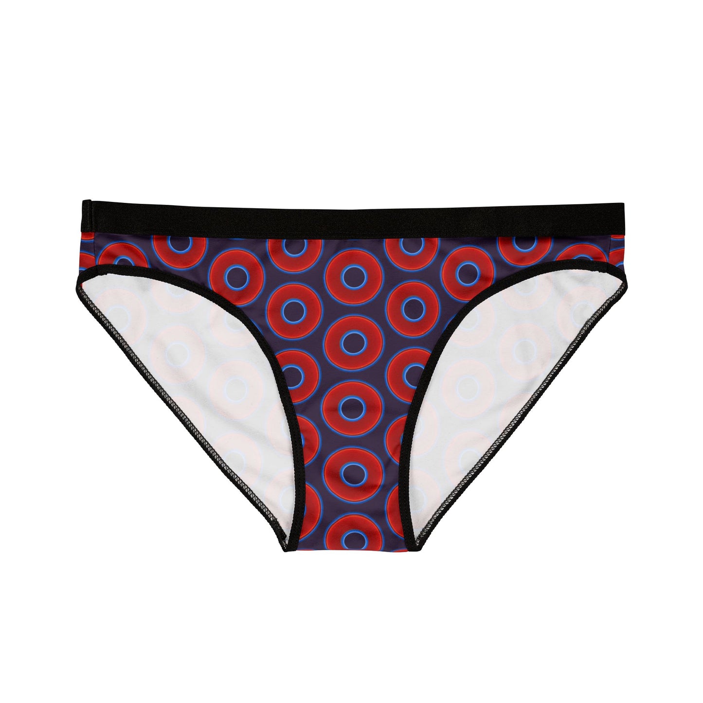 Lumpy Donut Underwear - vivid red donut print w/midnight purple background