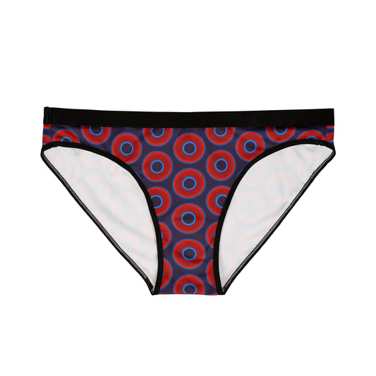 Lumpy Donut Underwear - vivid red donut print w/midnight purple background