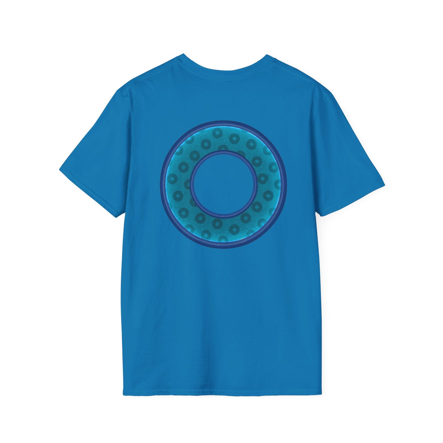 Plain Donuts/Unisex Soft-Style - "Plain Wide Mouthed Paradoxical Donuts" - aquamarine/dark blue donuts