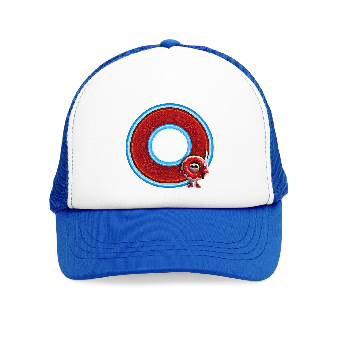 Lumpy Trucker Hat - "My Phriend the Donut" - variant 1 - red/blue donut