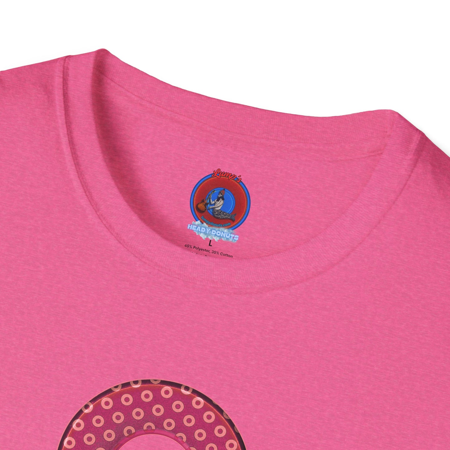 Plain Donuts/Unisex Soft-Style - "Plain Electric Paradoxical Donuts" - dark magenta/coral donuts