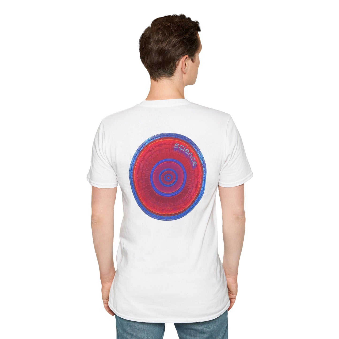 Classic Donut Tee - Unisex Soft-Style - "Tube Donuts" - series 1.0 - red donut/lighter blue bordering