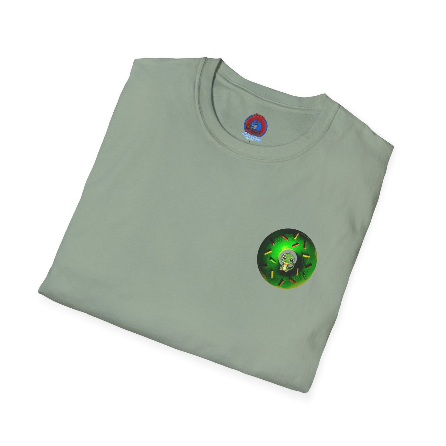 Classic Donut Tee - Unisex Soft-Style - "Baby Rutherford" - green donut - series 1.0