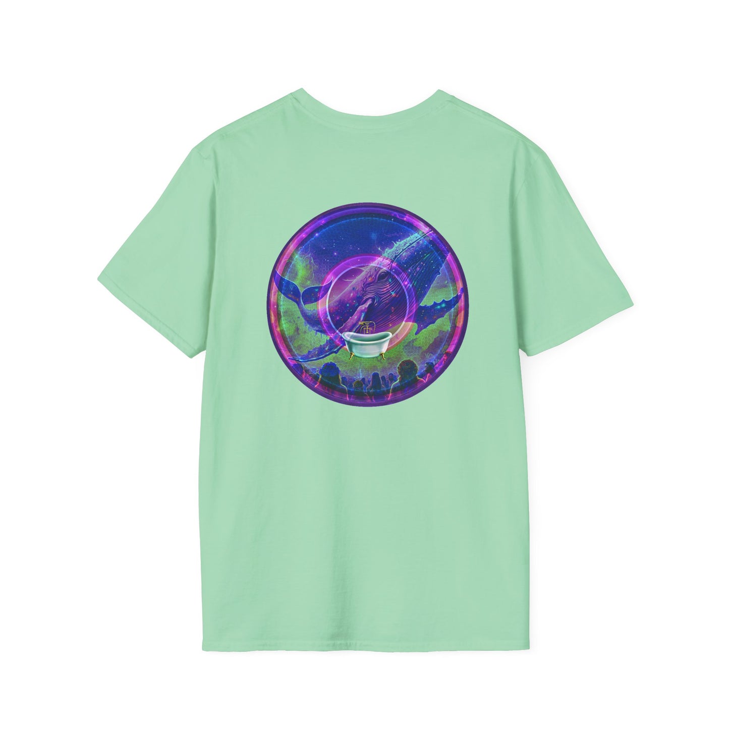 Classic Donut Tee - Unisex Soft-Style - "A Purple Humpback Whale of a Good Time" - variant 2 - purple picture donut