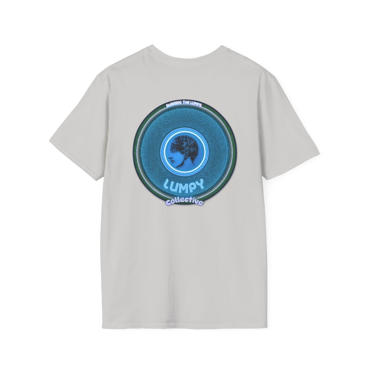 Classic Donut Tee - Unisex Soft-Style - "Lumpy Collective Donut" - aquamarine blue/green lumpy donut - variant 3