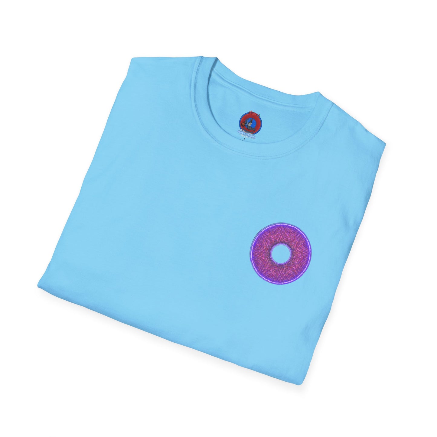 Classic Donut Tee - Unisex Soft-Style - "The Frankenstein Donut - It's Alive! " - series 1.0  - purple-ish donut