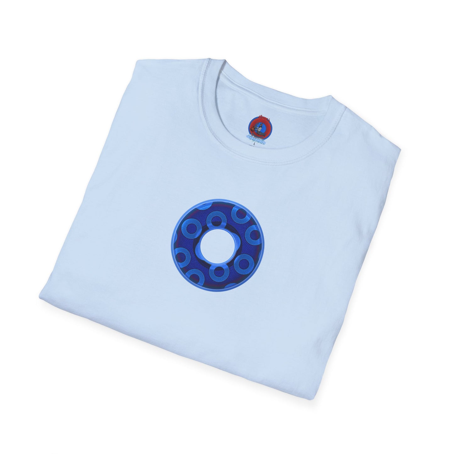 Plain Donuts/Unisex Soft-Style - "Plain Rustic Paradoxical Donuts" - Carolina blue/dark blue donuts