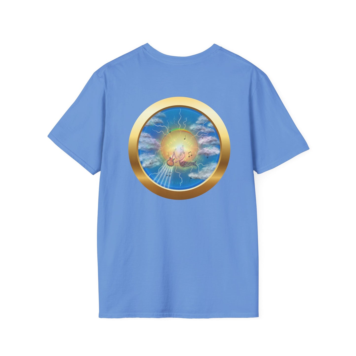Classic Donut Tee - Unisex Soft-Style - "The Divided Donut" - variant 1 - blue/blue donut [*50% to The Divided Sky Foundation]
