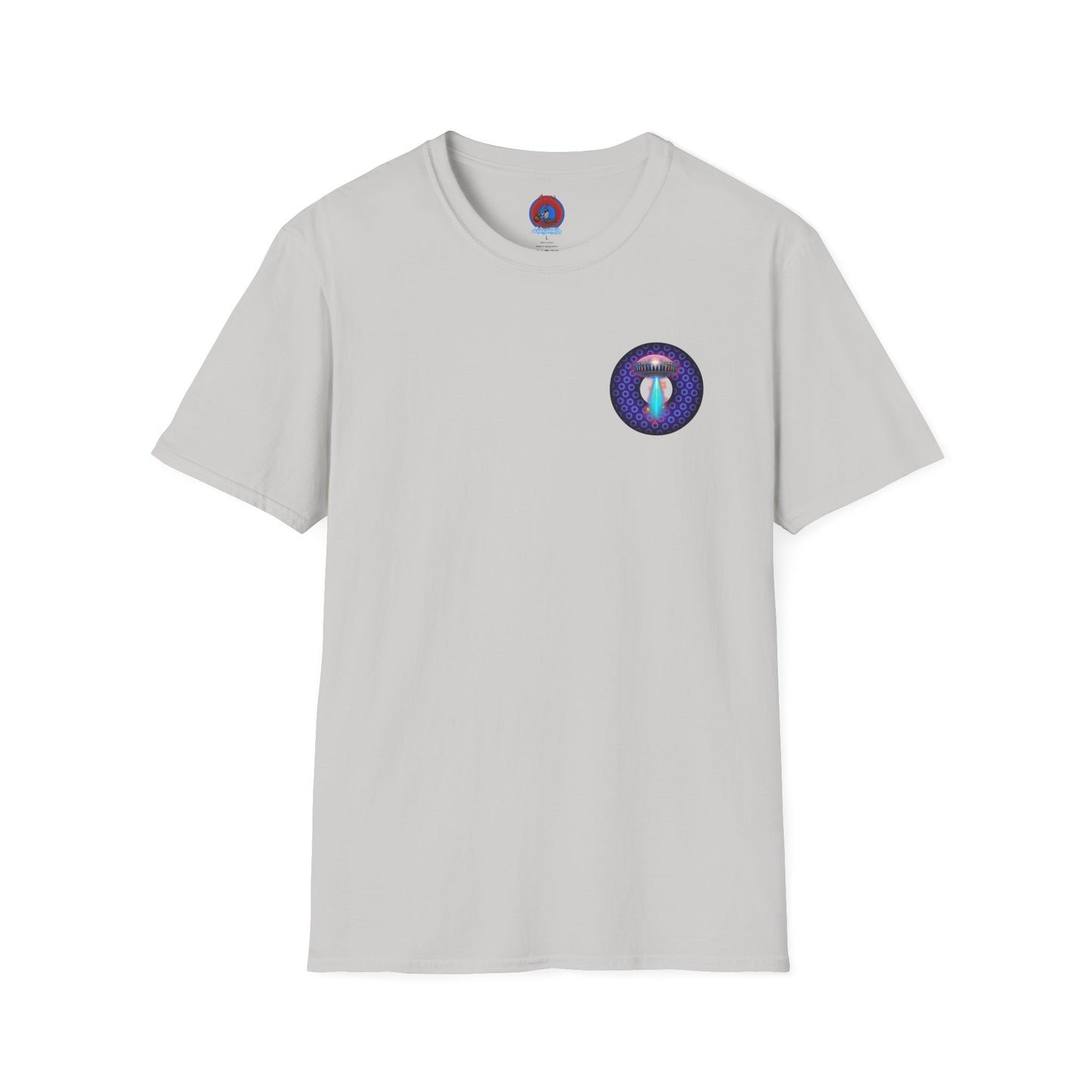 Classic Donut Tee - Unisex Soft-Style - "Donuts now Served on the Mothership" - series 1.0  - variant 5  - purple/violet paradoxical donut