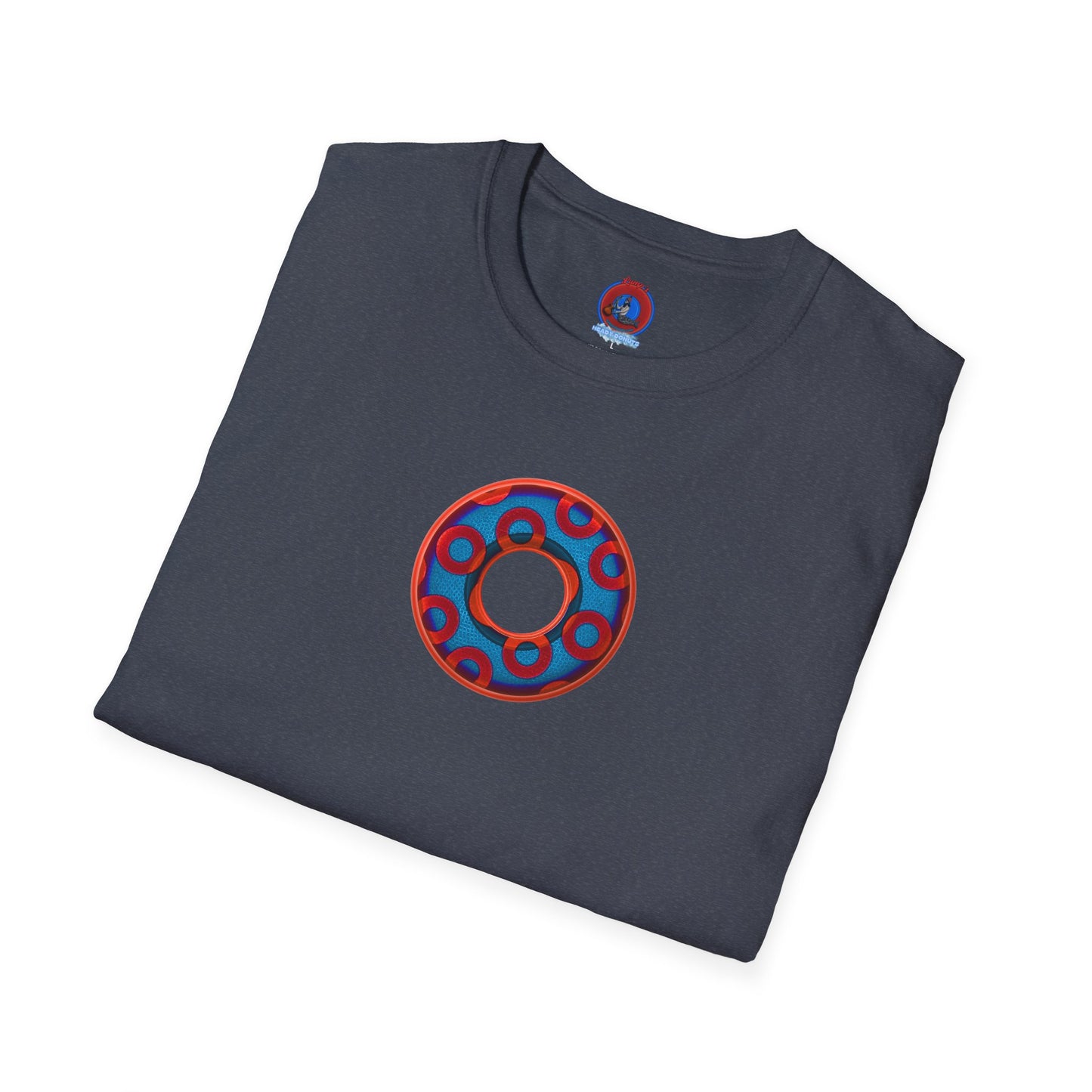 Plain Donuts/Unisex Soft-Style - "Plain Rustic Paradoxical Donuts" - red/light royal blue donuts