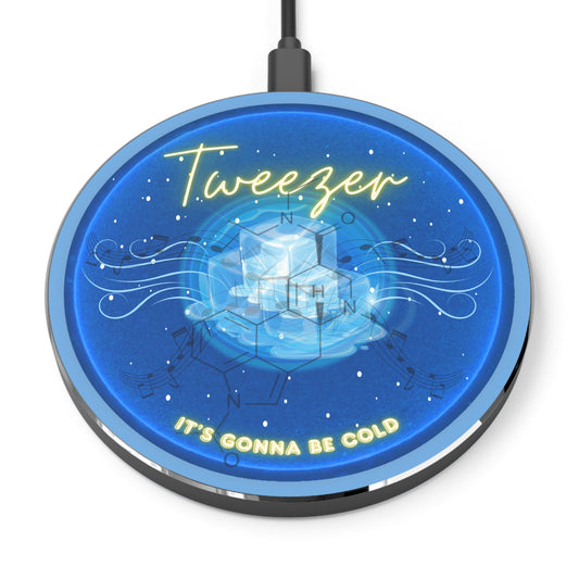 The Flow - Wireless Lumpy Donut Chargers - "The Wireless Donut Charger Reprised" - vivid blue w/light  blue background