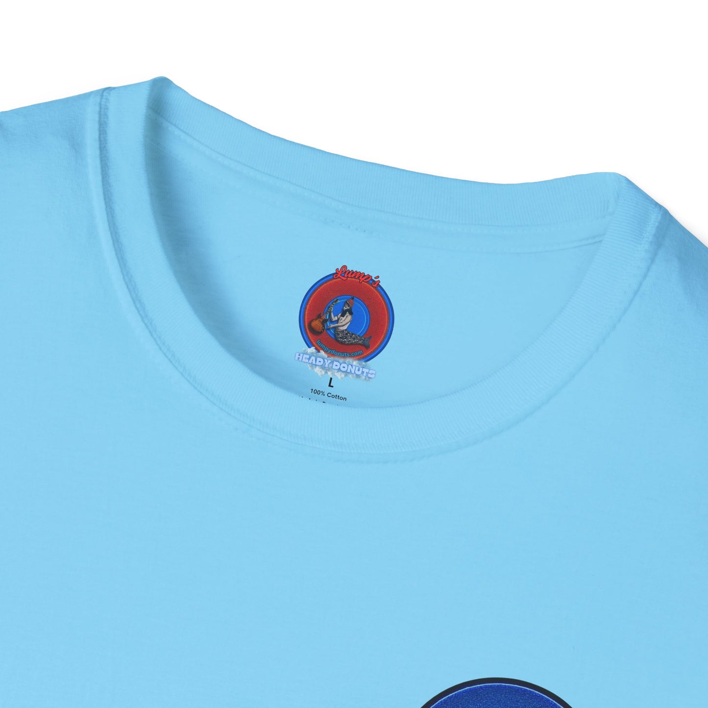 Classic Donut Tee - Unisex Soft-Style - "Dis' sheet, it's bananas!" - series 1.0 - variant 3 - plain red donut