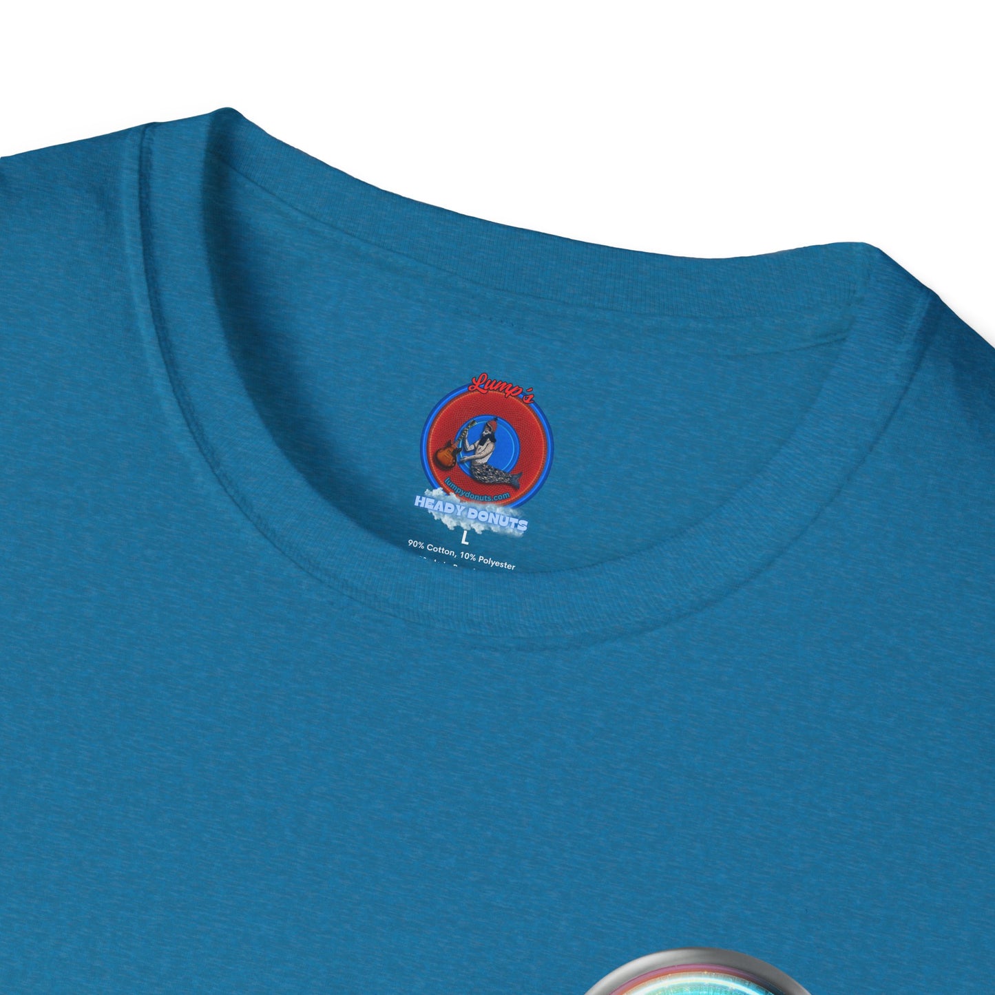 Classic Donut Tee - Unisex Soft-Style - "Donut of Life Tee" - vivid turquoise tube donut - variant 3