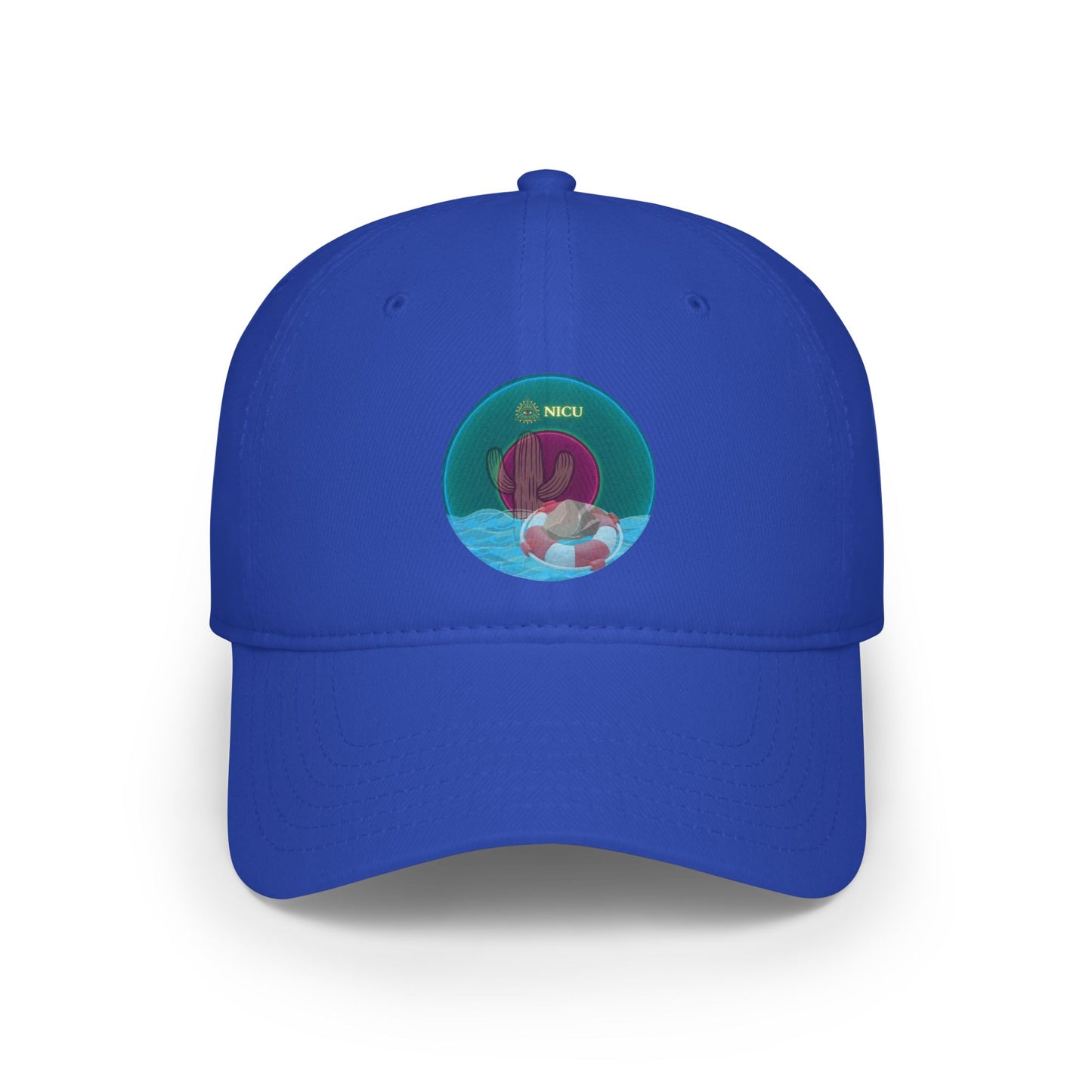Lumpy Donut Baseball Cap - "The Donut Cap that Conveys" - dark teal vivid donut w/