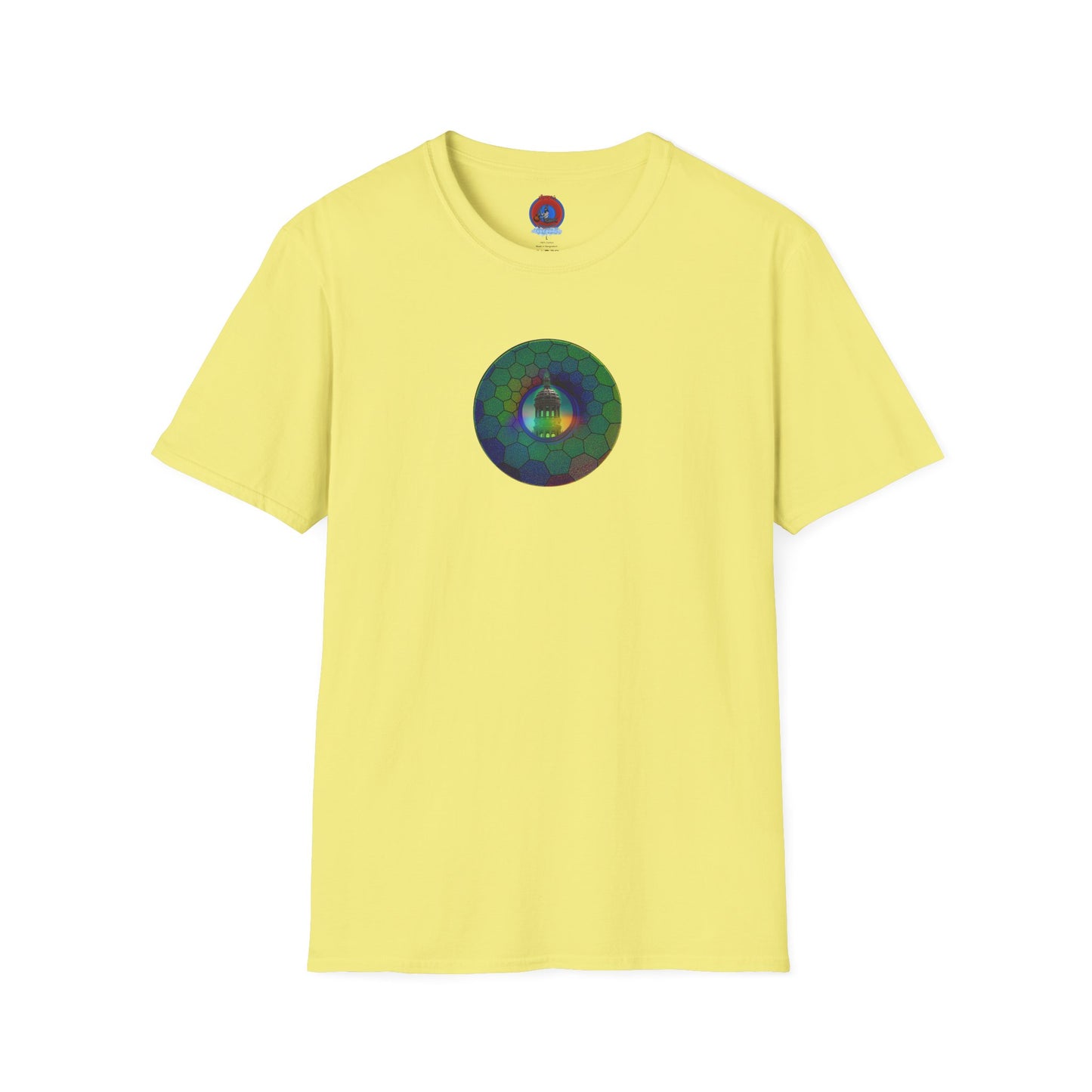 Classic Donut Tee - Unisex Soft-Style - "Save the Mondegreen City Hall Clock Tower" - hexadonut - series 1.0 -variant 1 - green donut