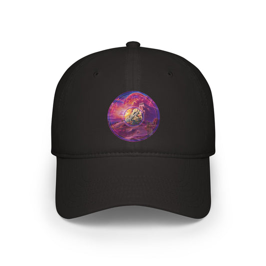 Lumpy Donut Baseball Cap - "Icculus Mountain Fresh Donut Cap" - purple/magenta pic donut w/
