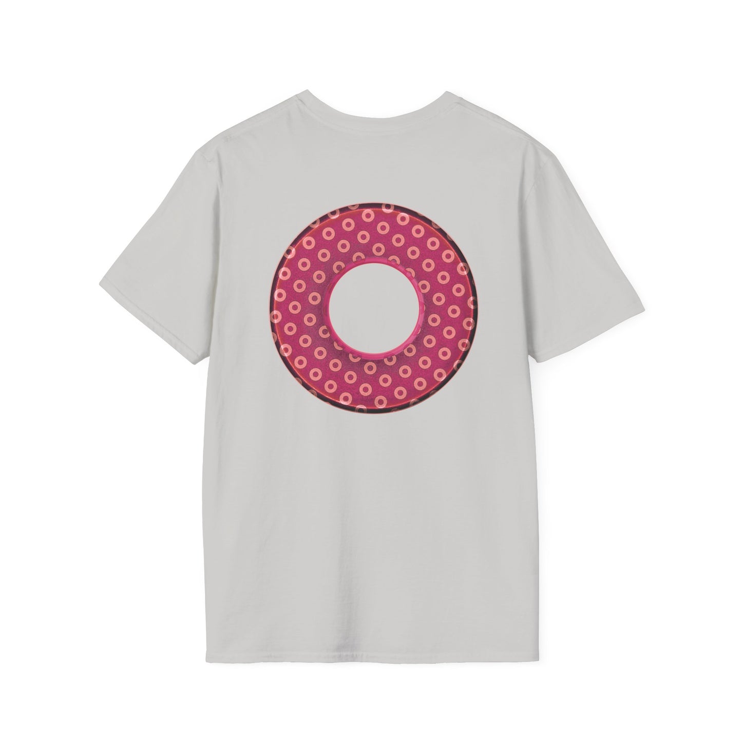 Plain Donuts/Unisex Soft-Style - "Plain Electric Paradoxical Donuts" - dark magenta/coral donuts