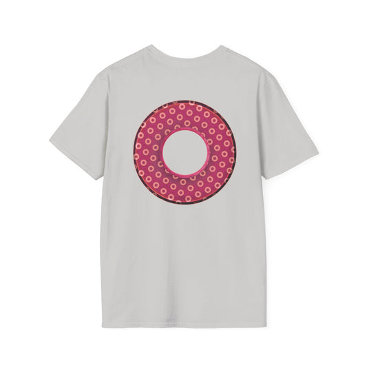 Plain Donuts/Unisex Soft-Style - "Plain Electric Paradoxical Donuts" - dark magenta/coral donuts