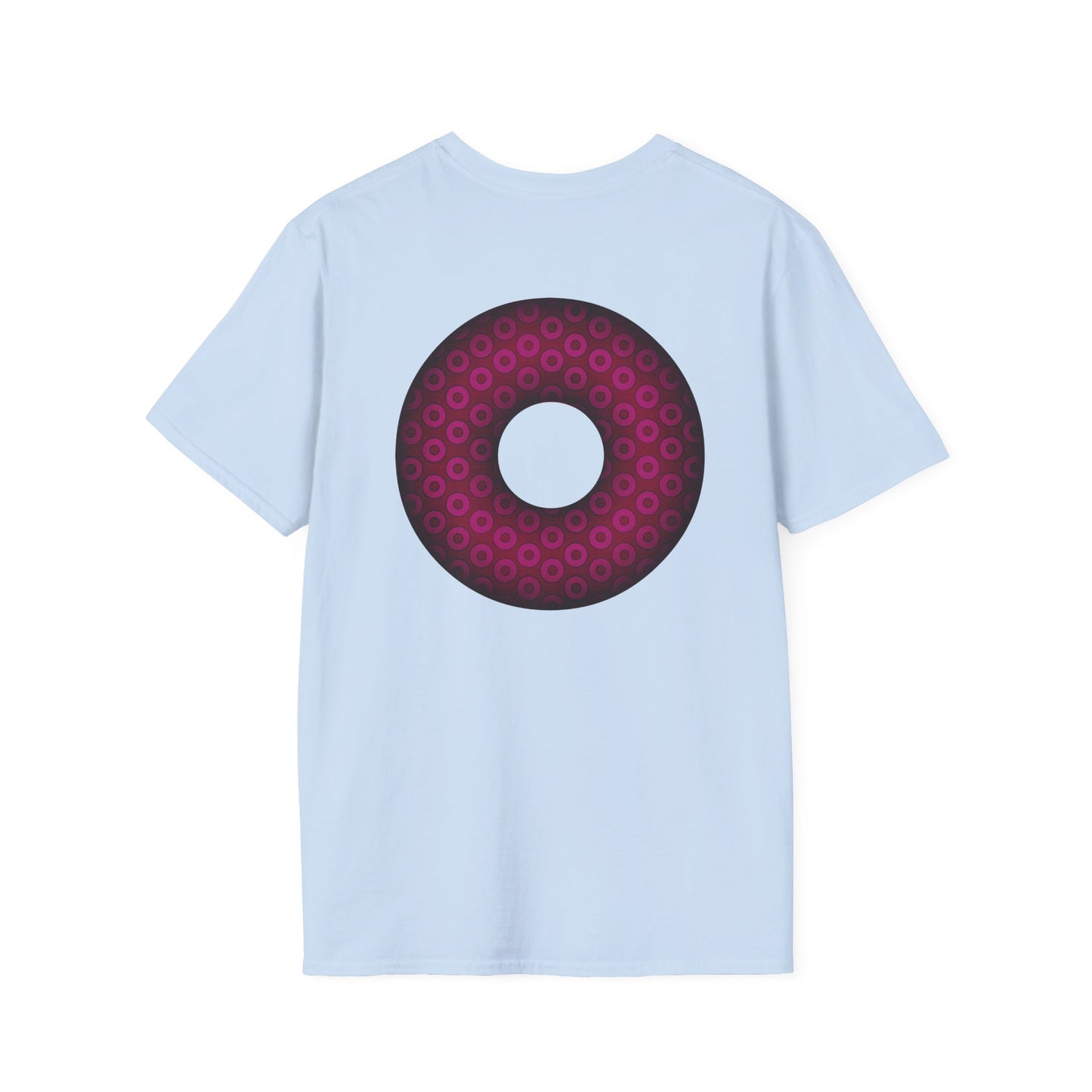 Plain Donuts/Unisex Soft-Style - "Plain Paradoxical Grided Donuts" - dark magenta/burgundy donuts