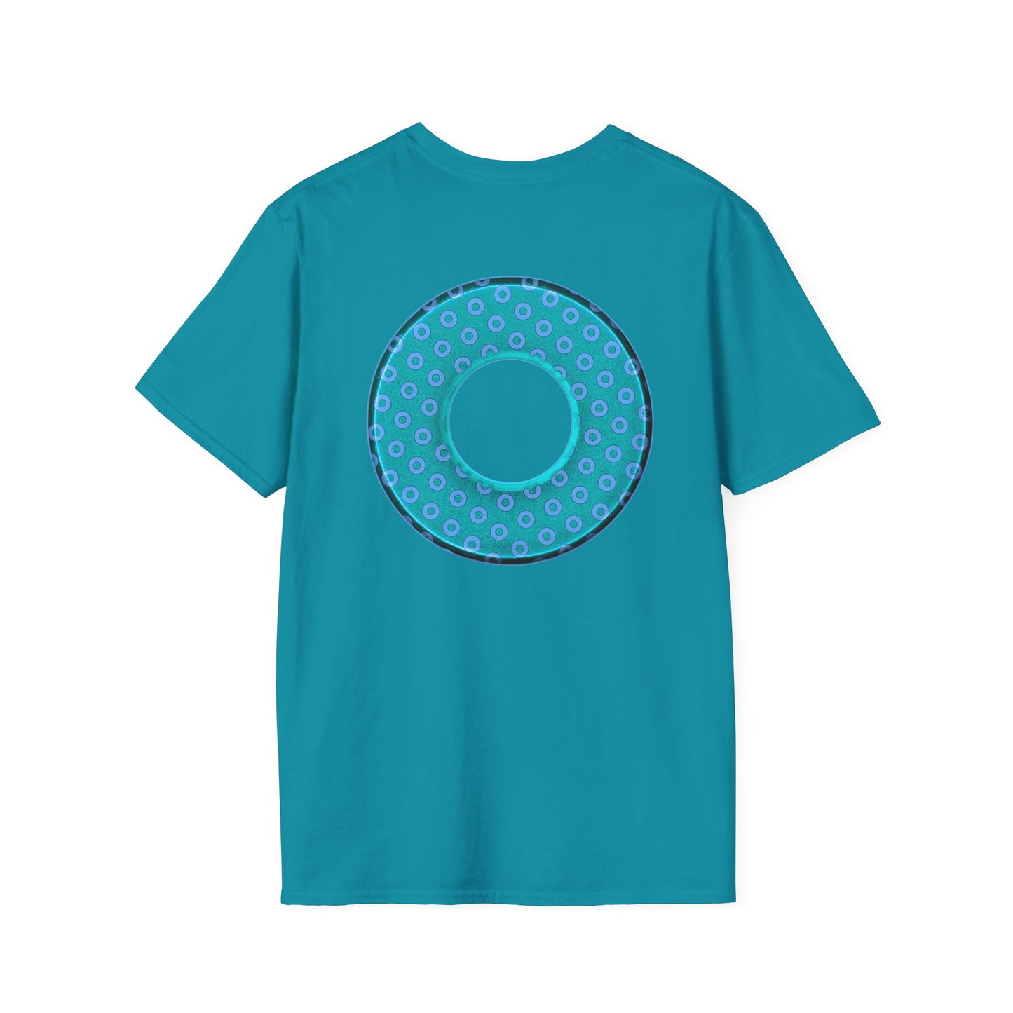 Plain Donuts/Unisex Soft-Style - "Plain Electric Paradoxical Donuts" - light teal/purple donuts