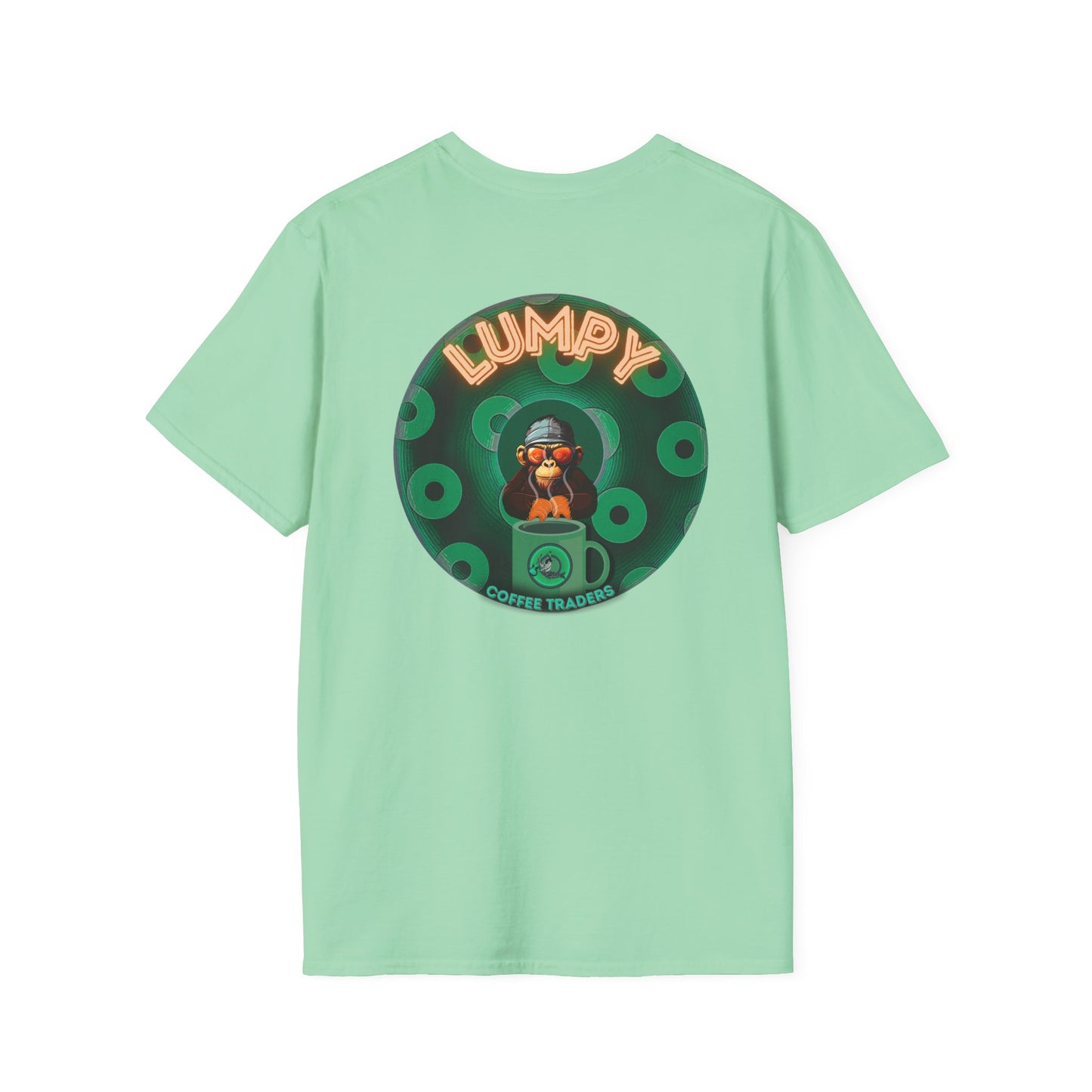 Lumpy Coffee Traders Tee - Unisex Soft-Style - "Taboo, taboot!" - paradoxical logo donut - variant 1