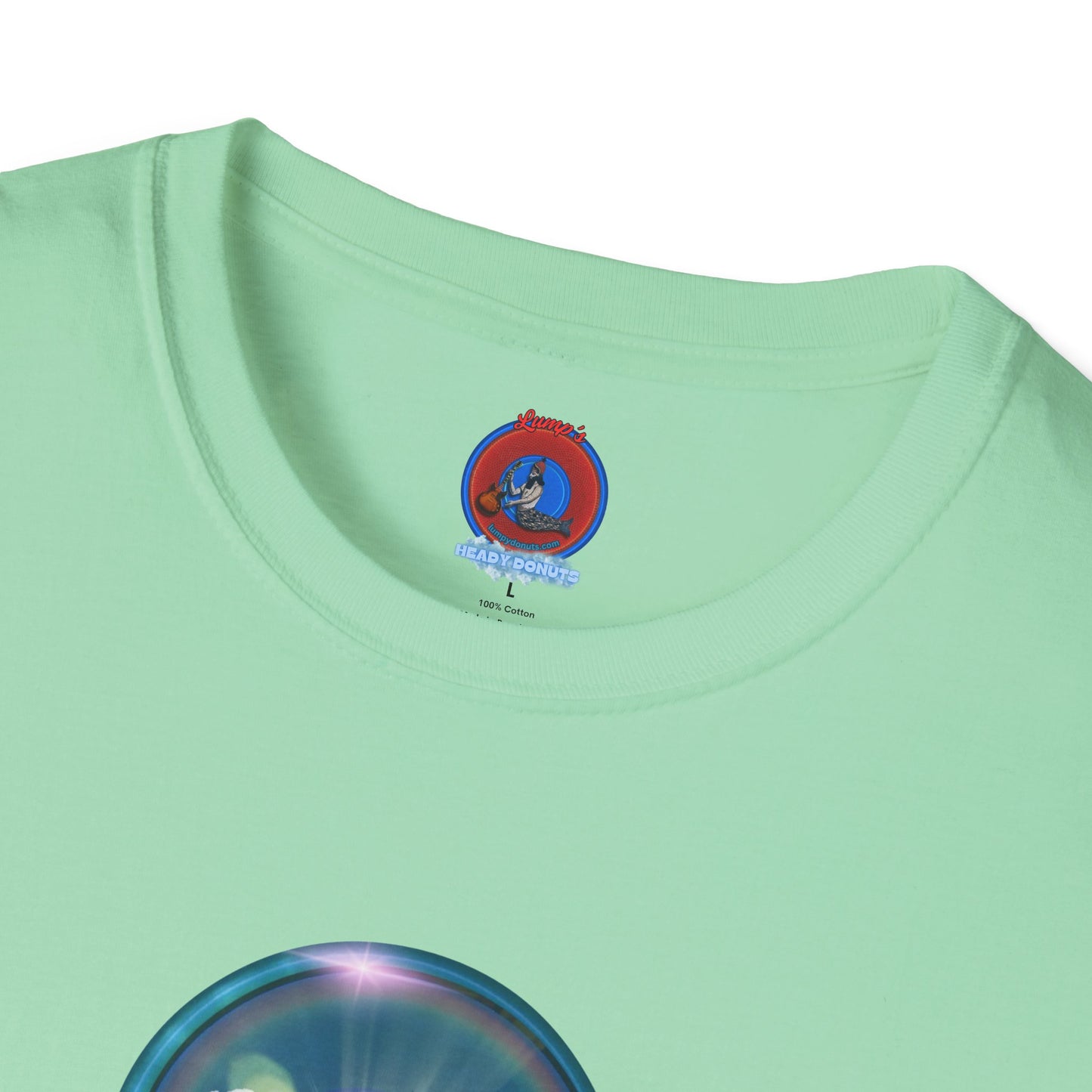 Classic Donut Tee - Unisex Soft-Style - "The Original Divided Donut' - light blue sky donut