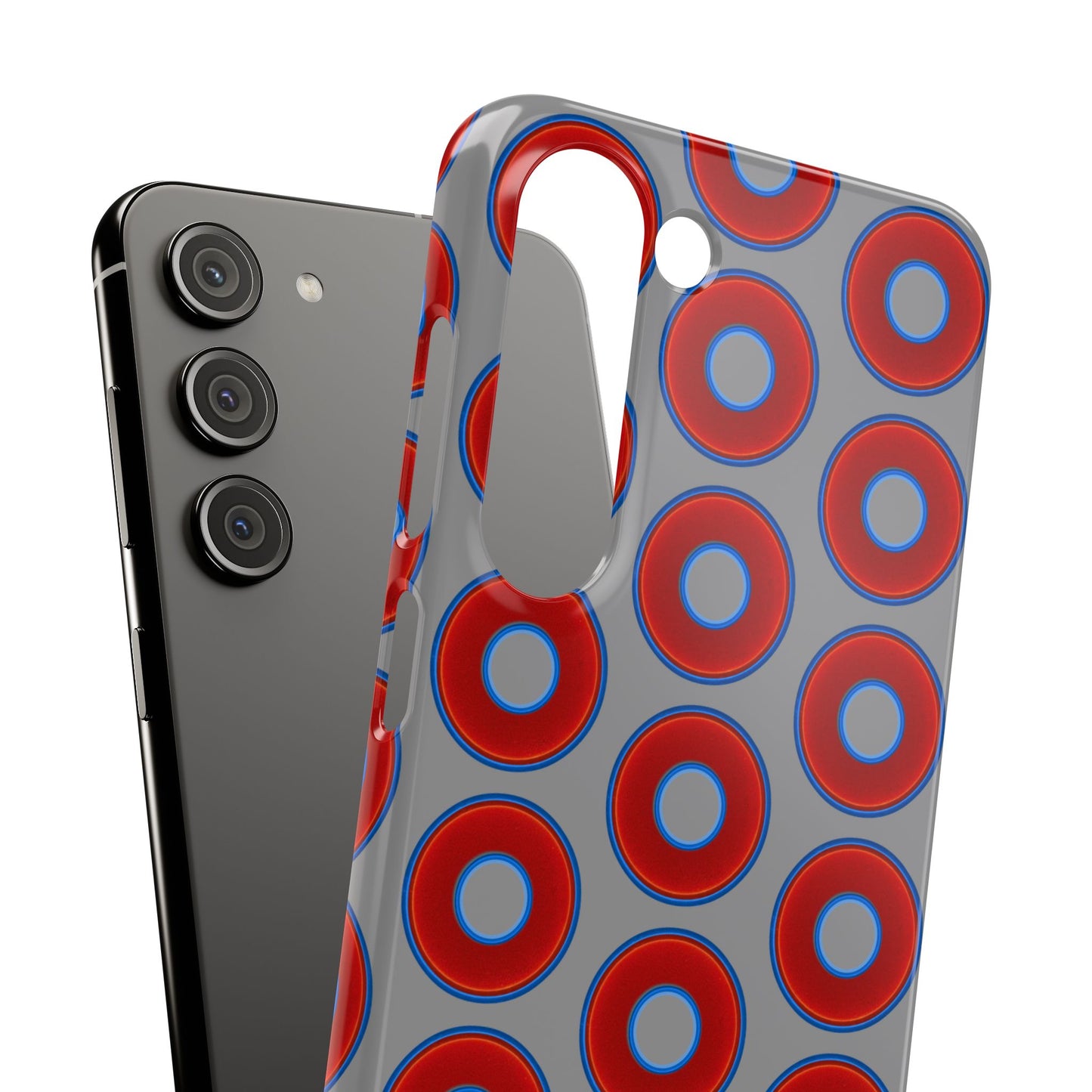 Donut Snap Case - red vivid donut print w/gray background