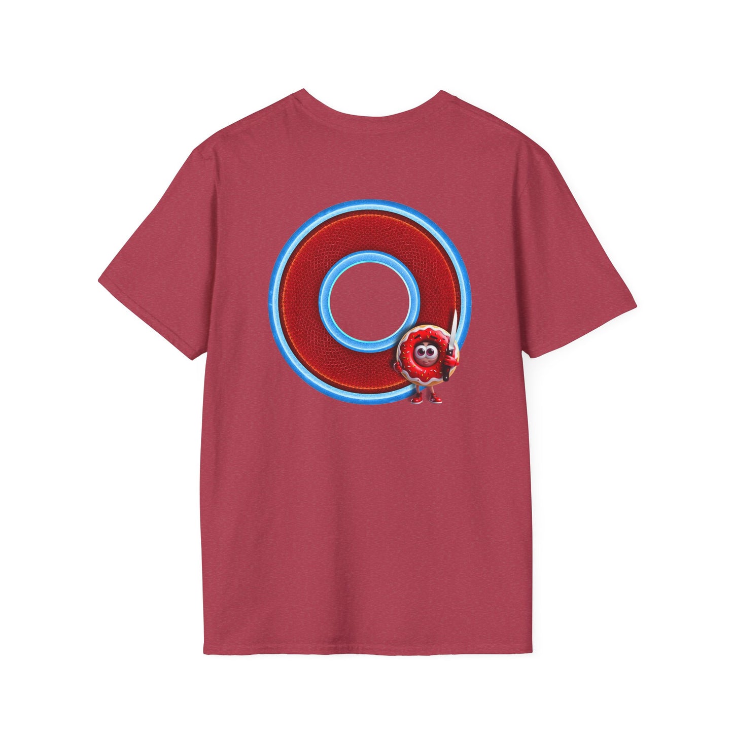 Classic Donut Tee - Unisex Soft-Style - "My Friend the Donut " - series 1.0  - variant 1 - red/blue donut