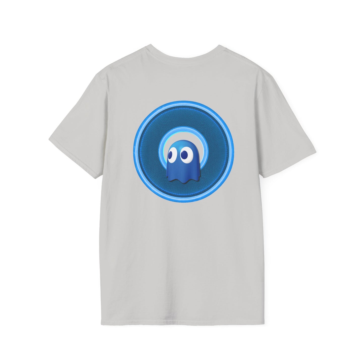 Classic Donut Tee - Unisex Soft-Style - "The Story of the Donut - a Ghostly Good Time" - variant 2 - blue/blue donut