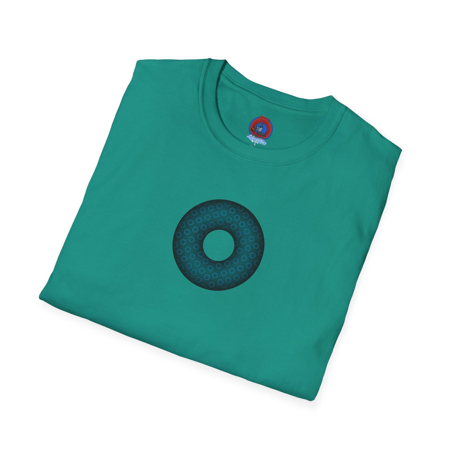 Plain Donuts/Unisex Soft-Style - "Plain Paradoxical Grided Donuts" - dark teal/dark teal donuts