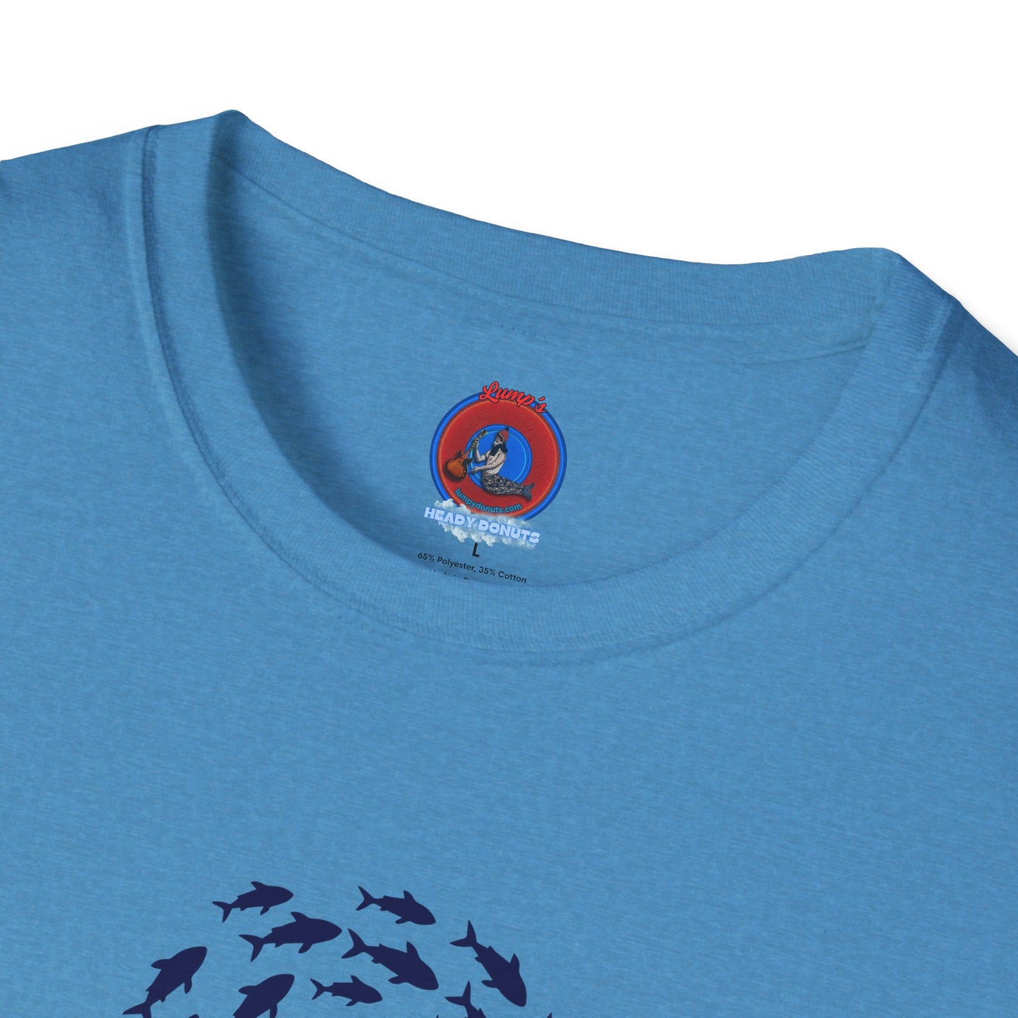 Classic Donut Tee - Unisex Soft-Style - "Skoolie of Phishies" - fish donut - variant 3