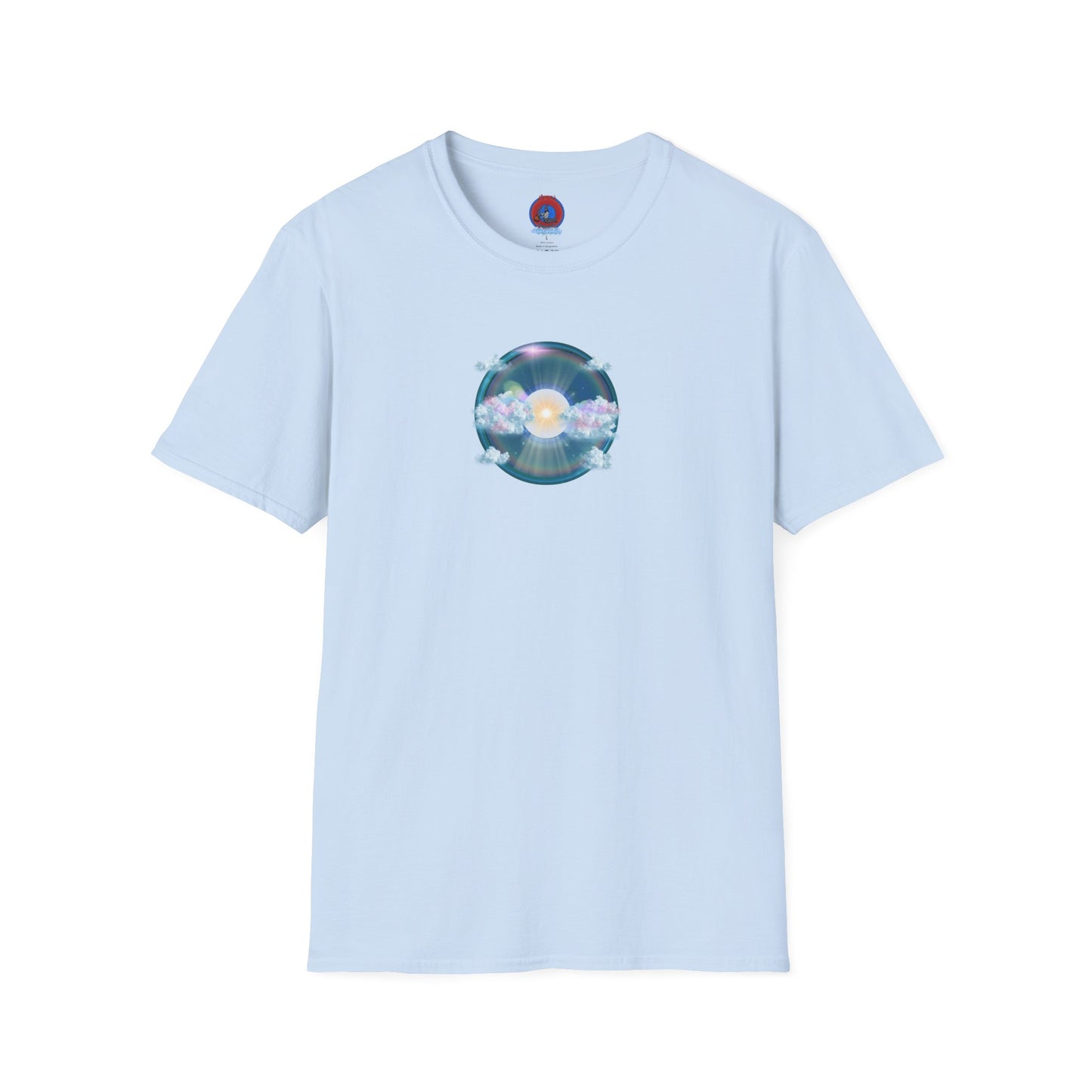 Classic Donut Tee - Unisex Soft-Style - "The Divided Donut" - vivid blue sky donut