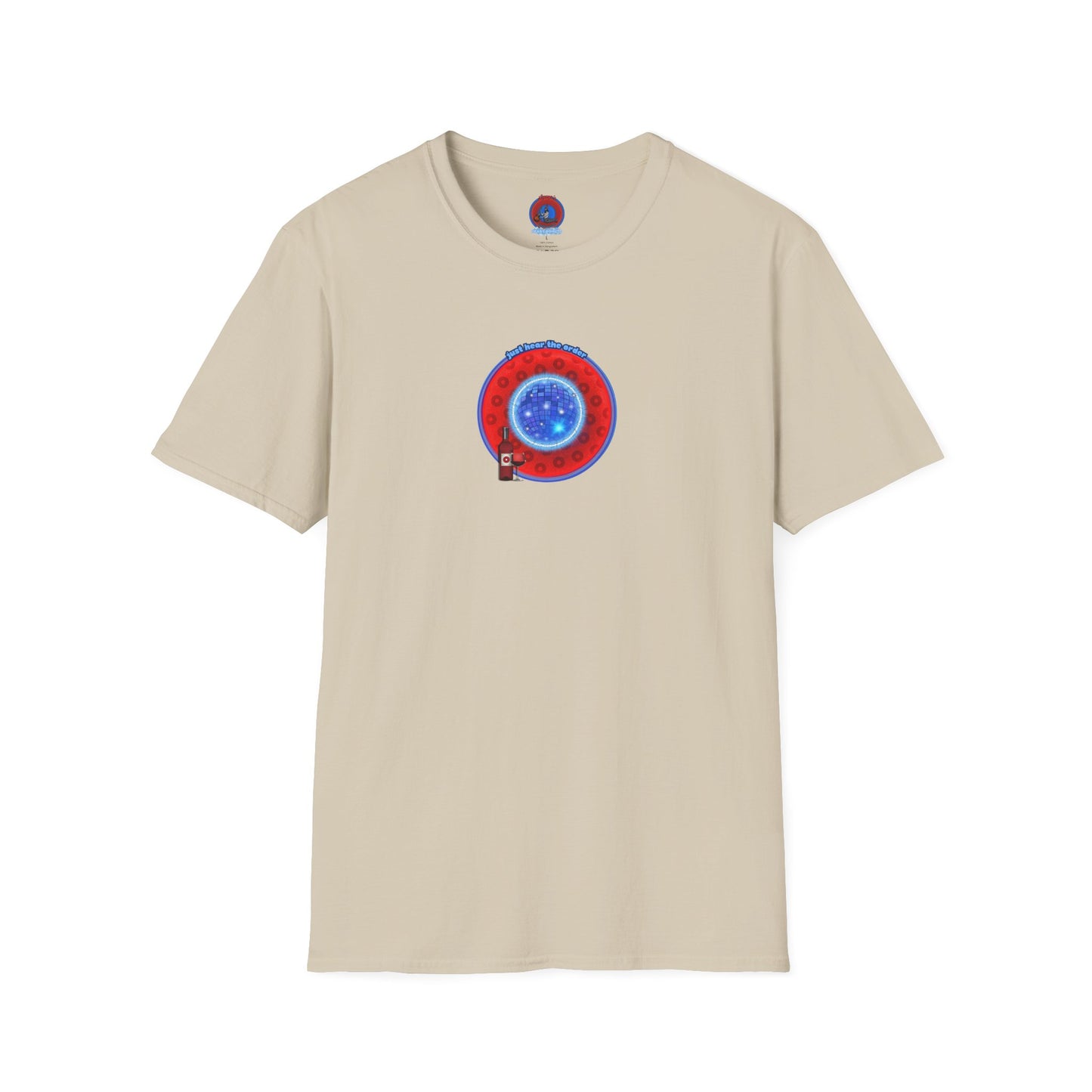 Classic Donut Tee - Unisex Soft-Style - "The Skipper's Donut" - red/blue paradoxical widemouthed donut - variant 1