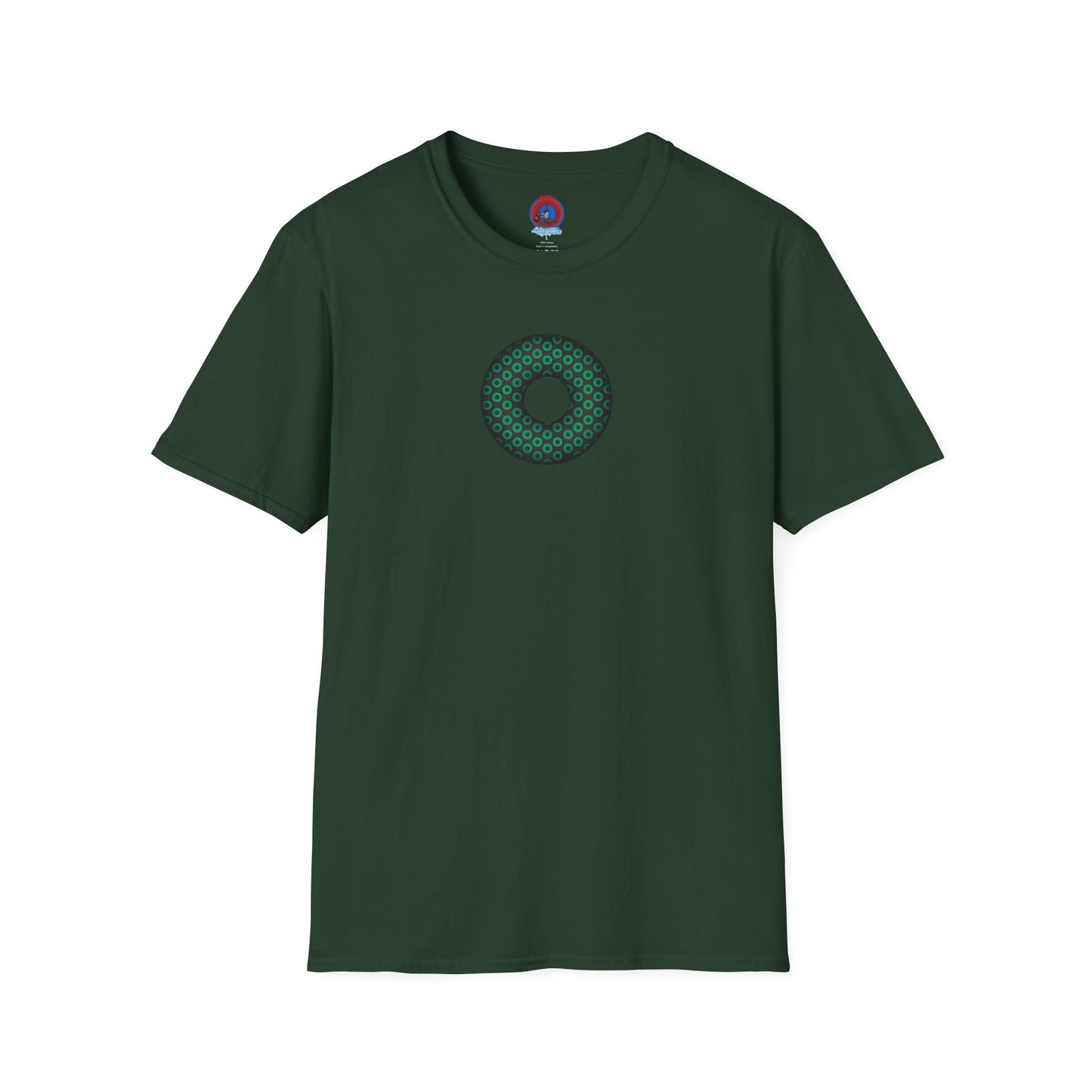Plain Donuts/Unisex Soft-Style - "Plain Paradoxical Grided Donuts" - green/dark gray donuts