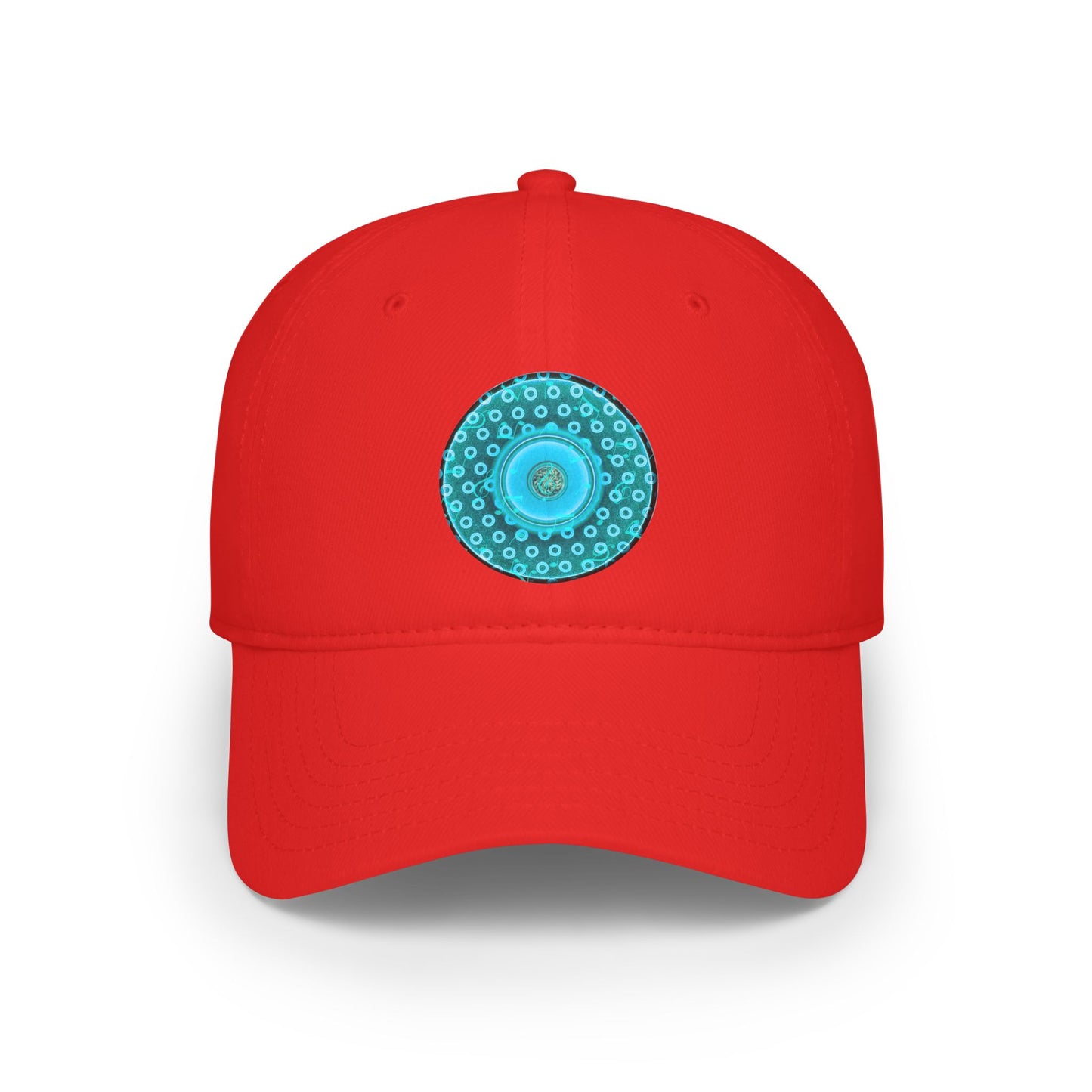 Lumpy Donut Baseball Cap - "A Donut, I thought I heard the Ocean Sing" - aquamarine/teal paradoxical rustic donut w/