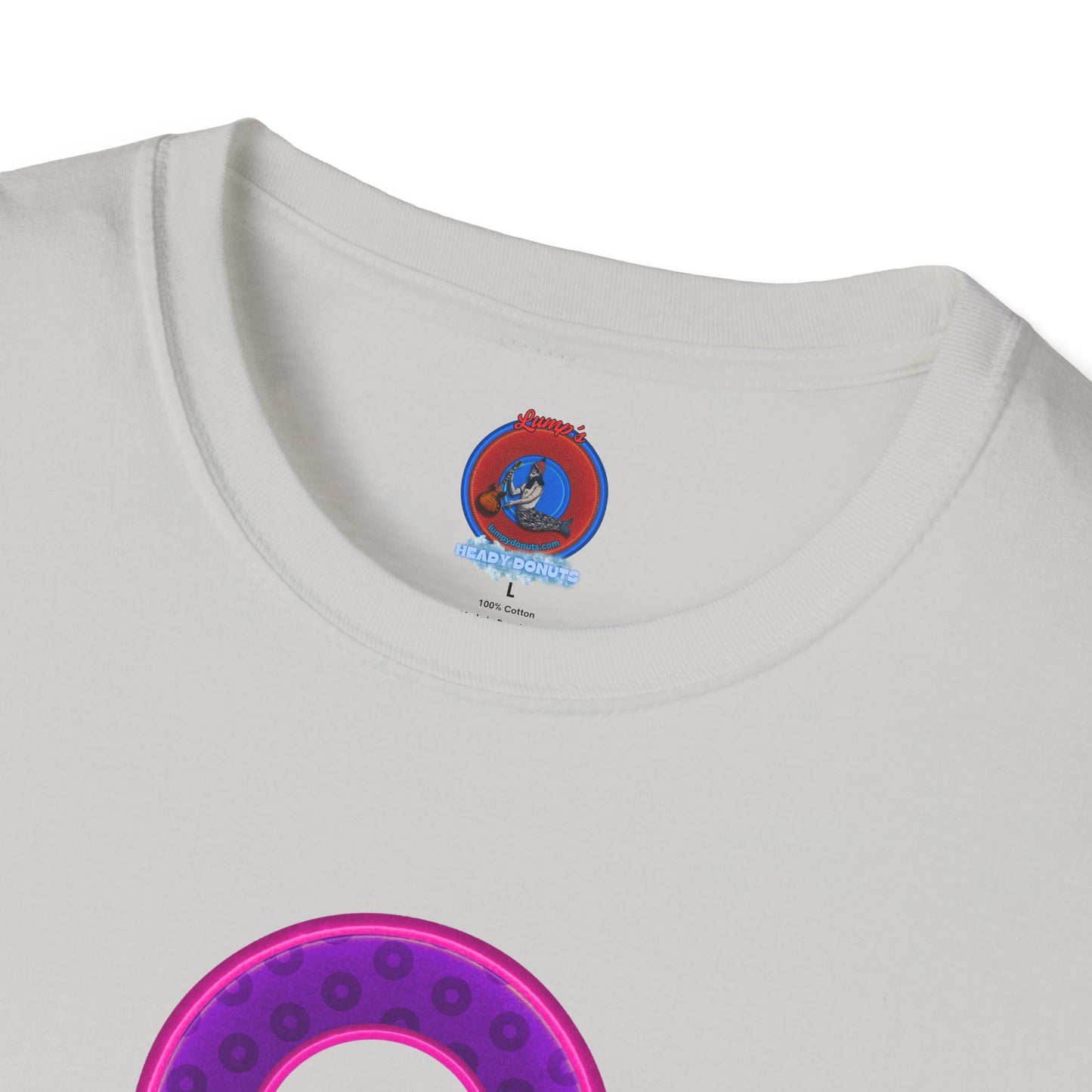 Plain Donuts/Unisex Soft-Style - "Plain Wide Mouthed Paradoxical Donuts" - dark purple/bright magenta donuts