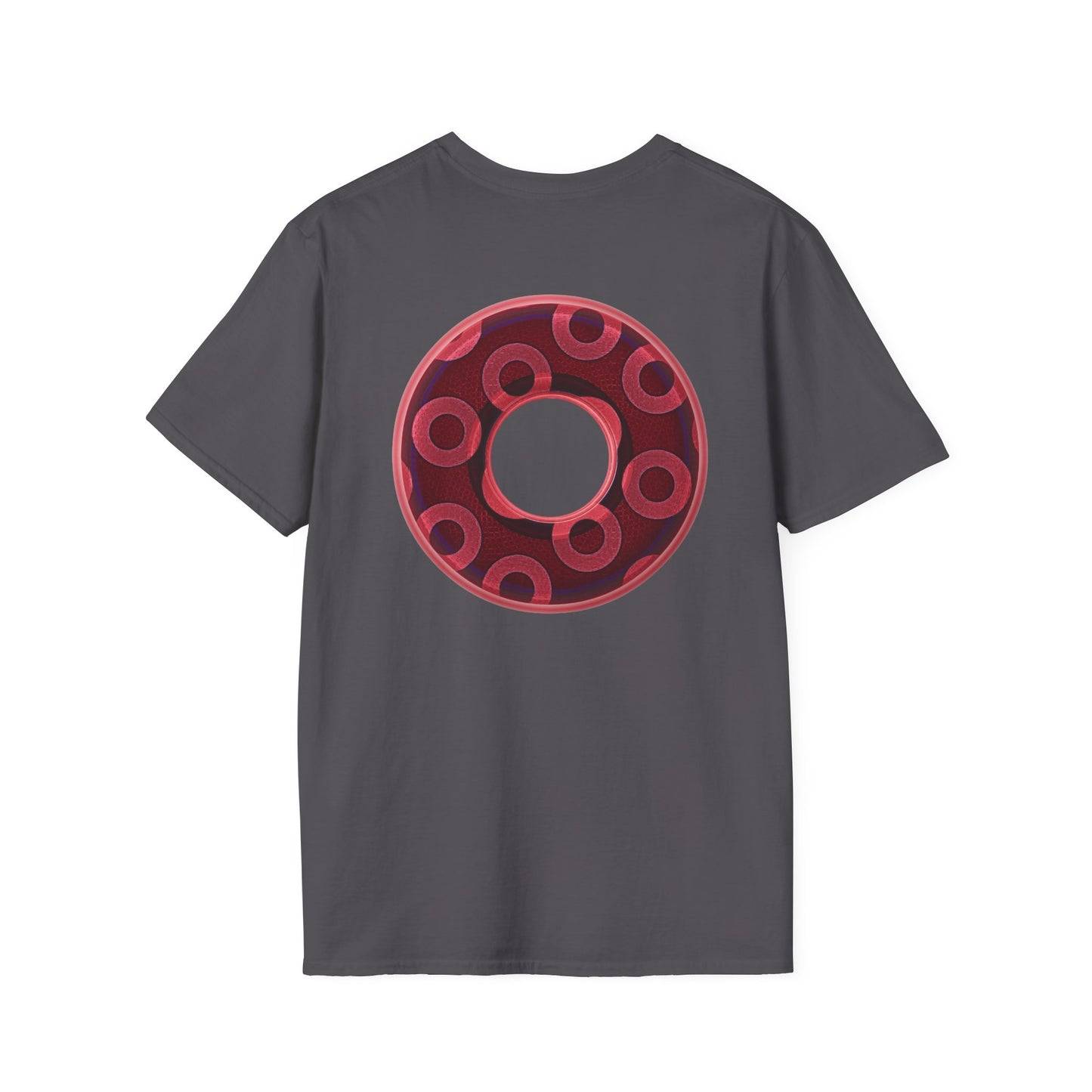 Plain Donuts/Unisex Soft-Style - "Plain Rustic Paradoxical Donuts" - magenta/burgundy donuts