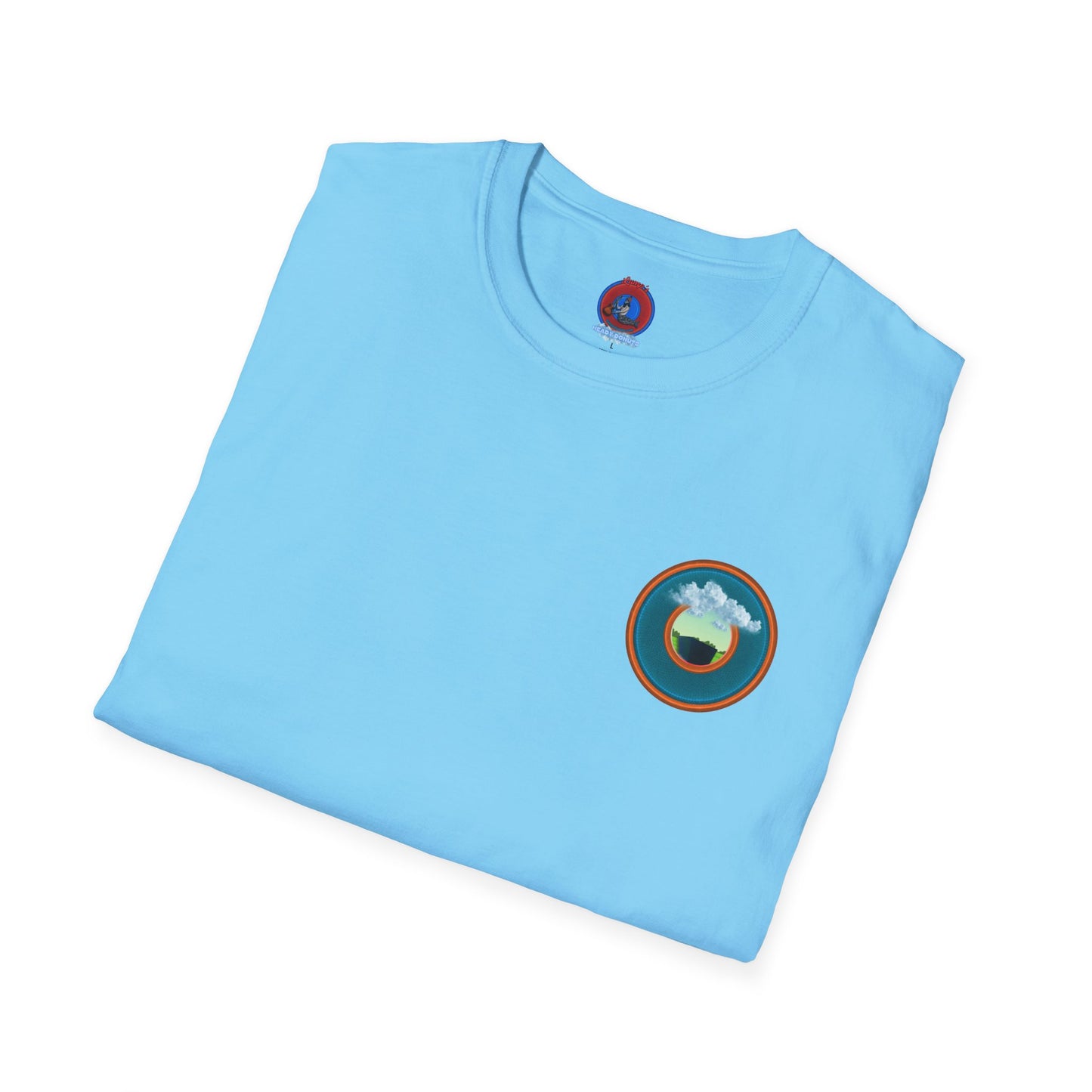 Classic Donut Tee - Unisex Soft-Style - "Got Rhombus?" - series 1.0  - variant 3 - aquamarine/orange donut