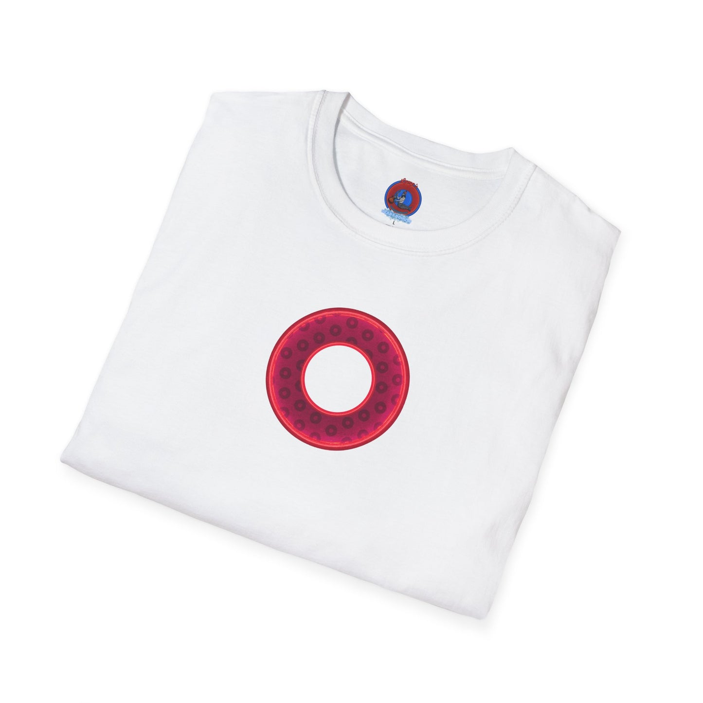 Plain Donuts/Unisex Soft-Style - "Plain Wide Mouthed Paradoxical Donuts" - dark red/bright red donuts