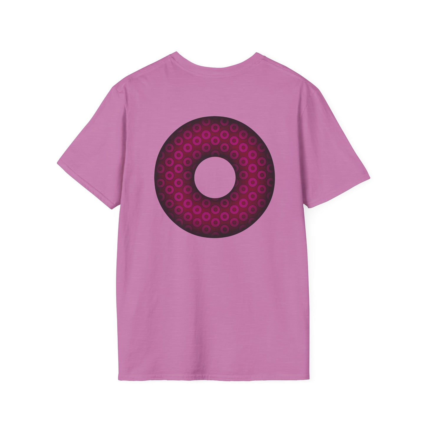 Plain Donuts/Unisex Soft-Style - "Plain Paradoxical Grided Donuts" - dark magenta/burgundy donuts