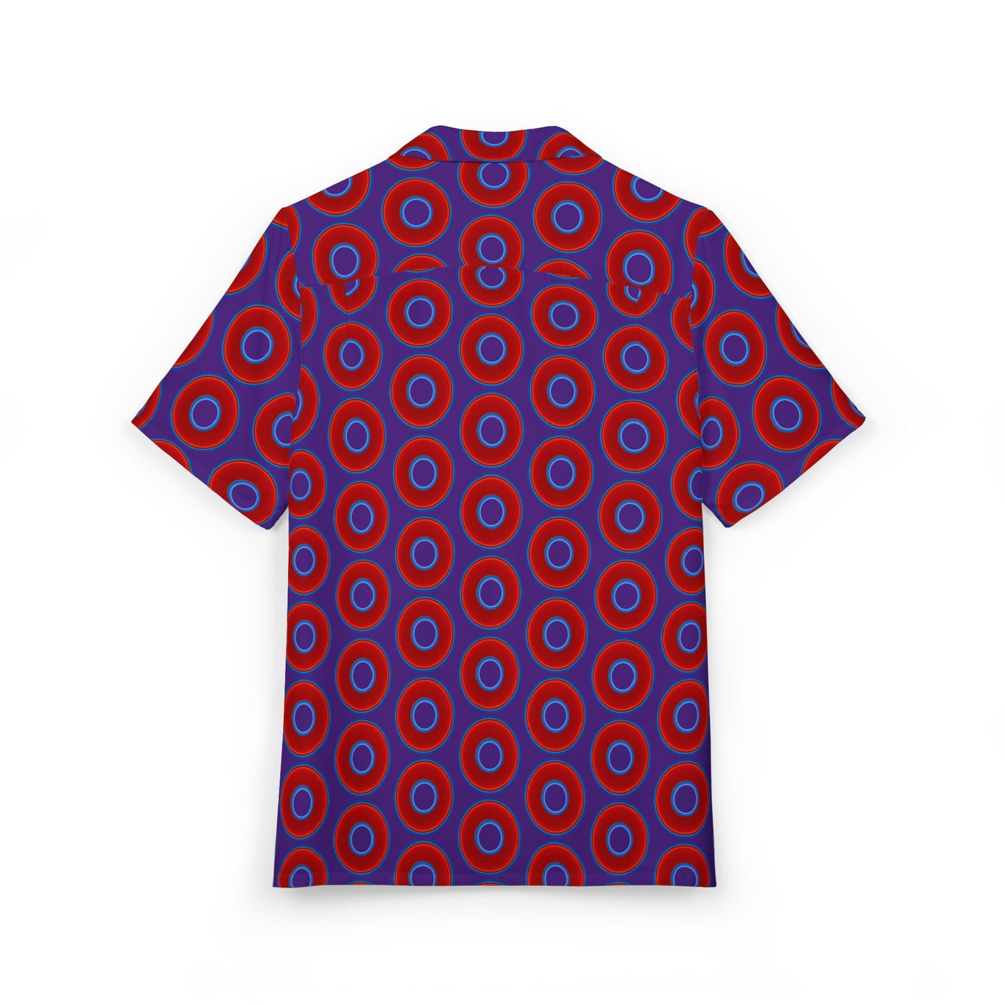 Wilson's 'Epic Hawaiian-Punch' Shirt - vivid red donut print w/purple background [unisex]