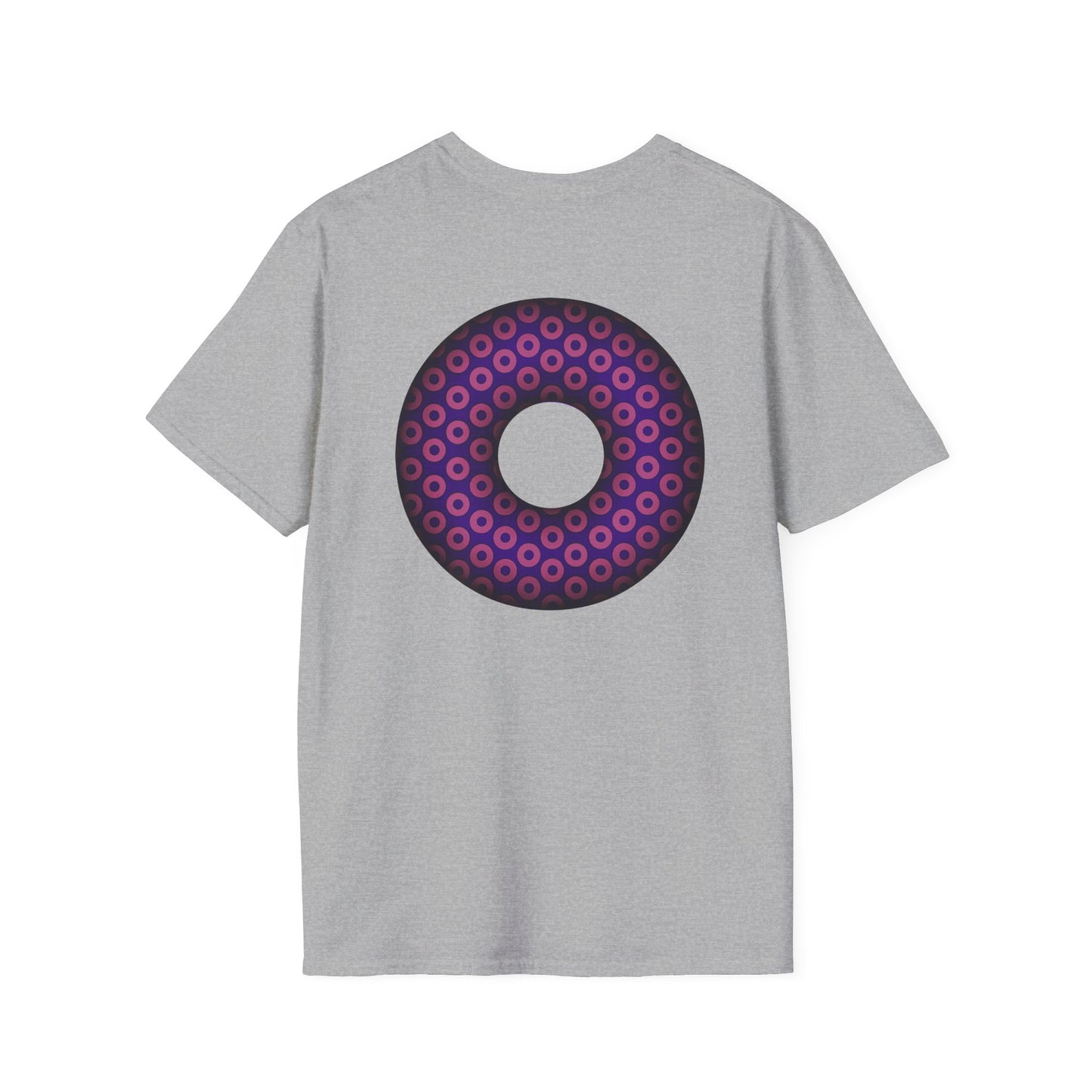 Plain Donuts/Unisex Soft-Style - "Plain Paradoxical Grided Donuts" - magenta/purple donuts
