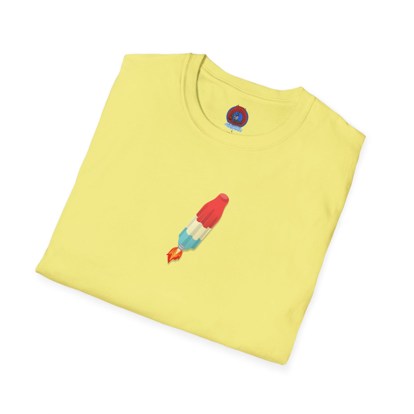 Classic Donut Tee - Unisex Soft-Style - "Blow this Popsicle Stand" - red/blue/cream - bomb pop