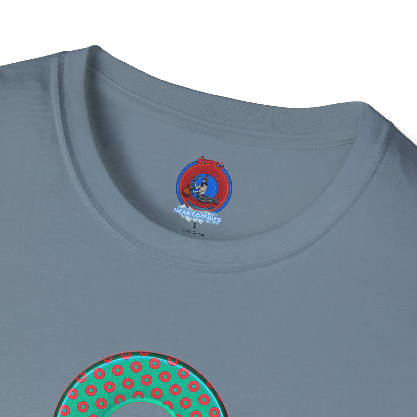 Plain Donuts/Unisex Soft-Style - "Plain Electric Paradoxical Donuts" - light green/red donuts