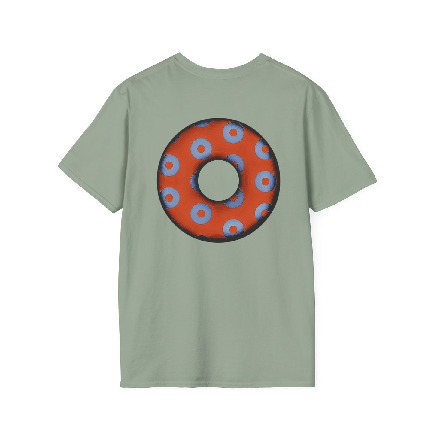Plain Donuts/Unisex Soft-Style - "Plain Blimpy Paradoxical Donuts" - light blue/orange donuts