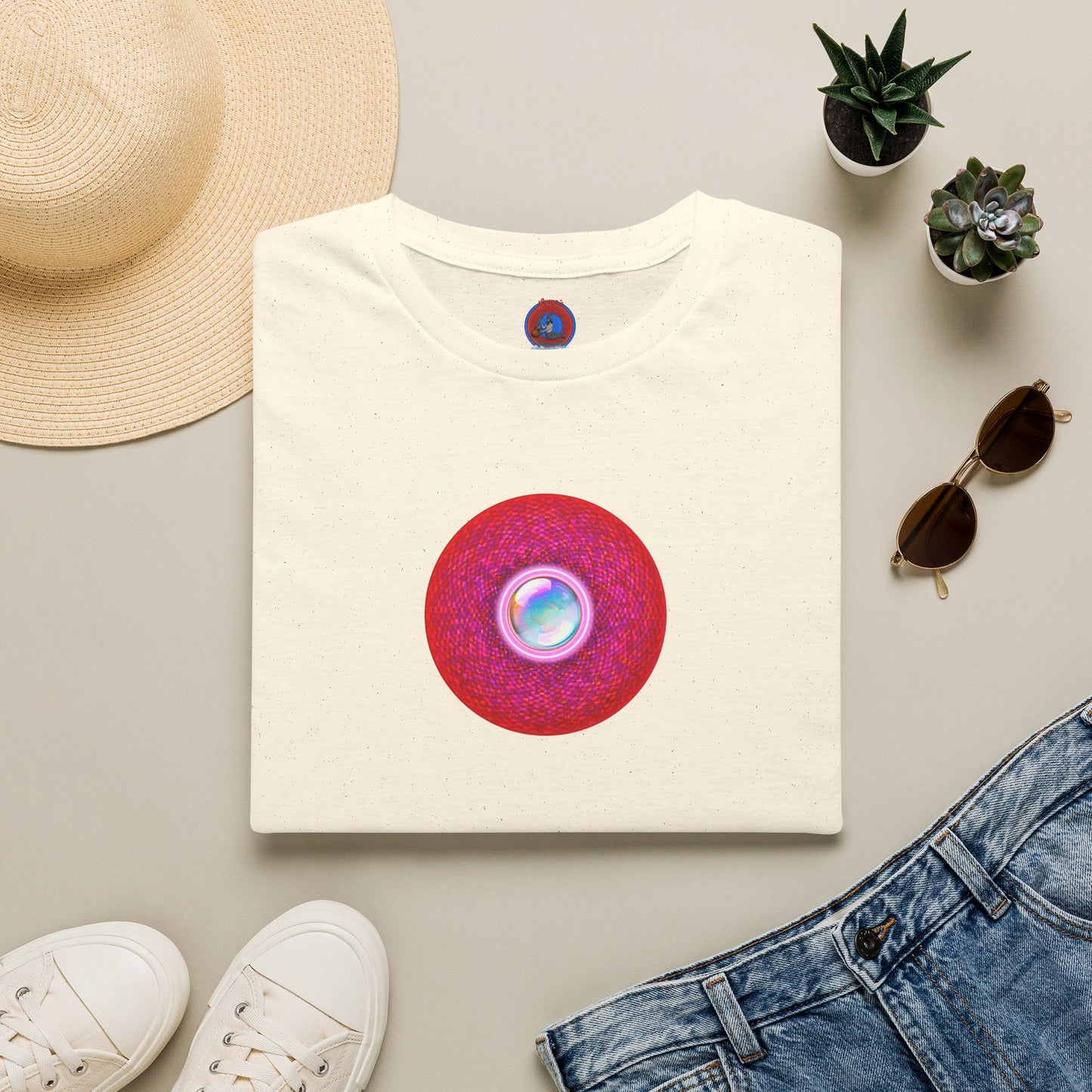 Classic Donut Tee - Unisex Soft-Style - "The Crystal Ballers Donut' - magenta pixilated donut